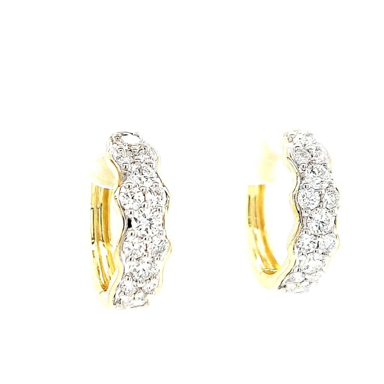 Celebration 9ct Yellow Gold Round Brilliant Cut 1 Carat tw of Lab Grown Diamonds  Huggie Earrings