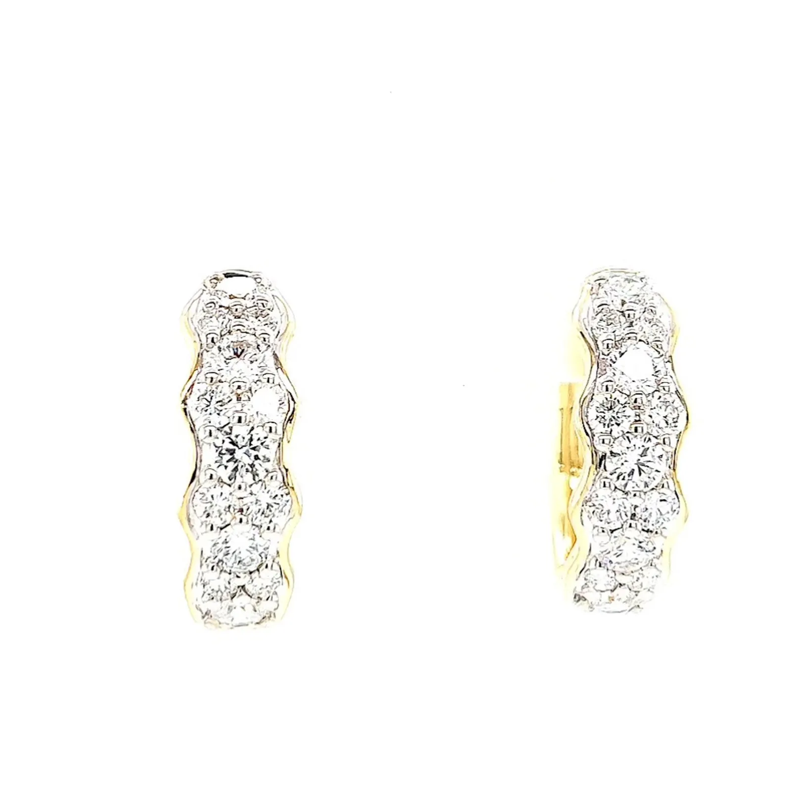 Celebration 9ct Yellow Gold Round Brilliant Cut 1 Carat tw of Lab Grown Diamonds  Huggie Earrings