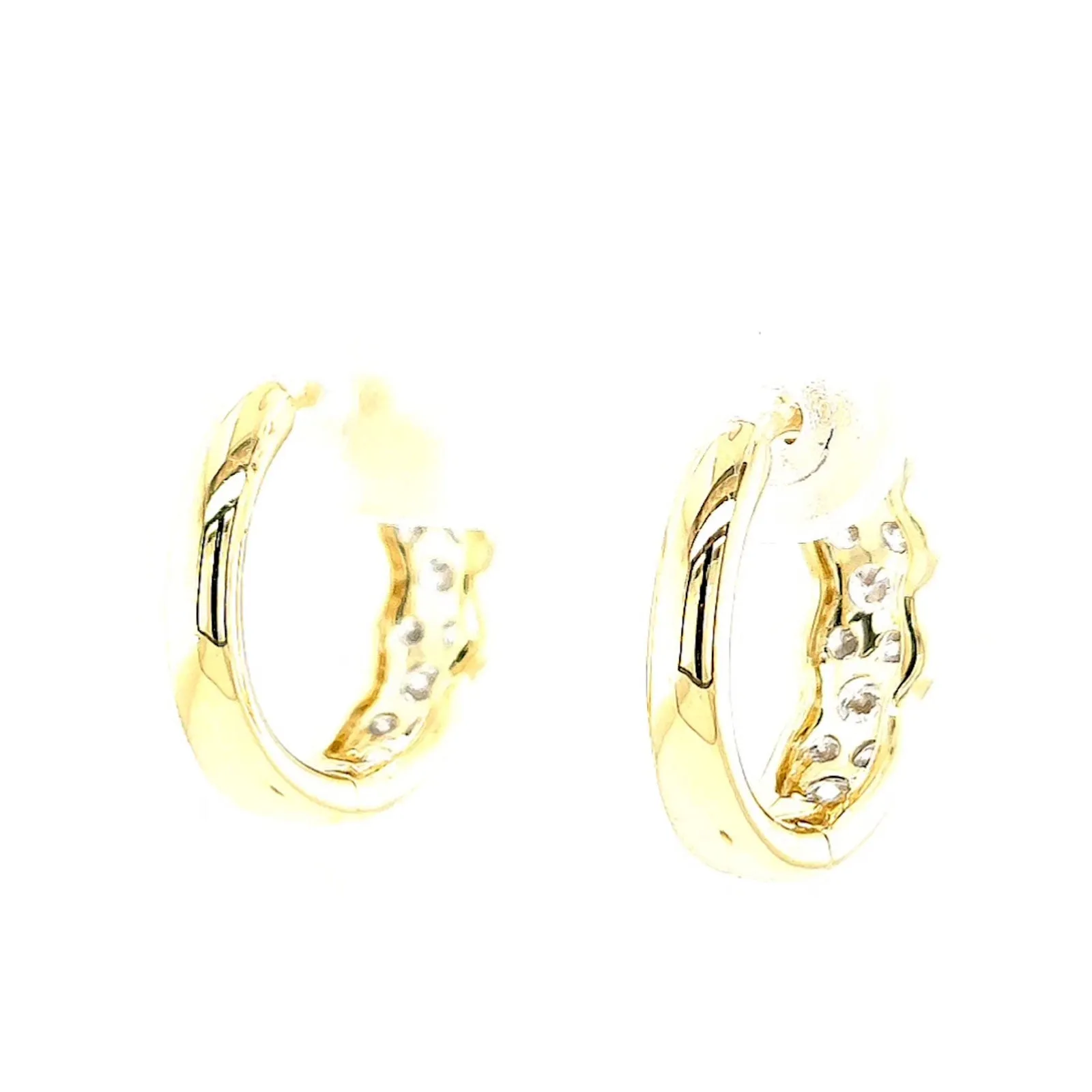 Celebration 9ct Yellow Gold Round Brilliant Cut 1 Carat tw of Lab Grown Diamonds  Huggie Earrings