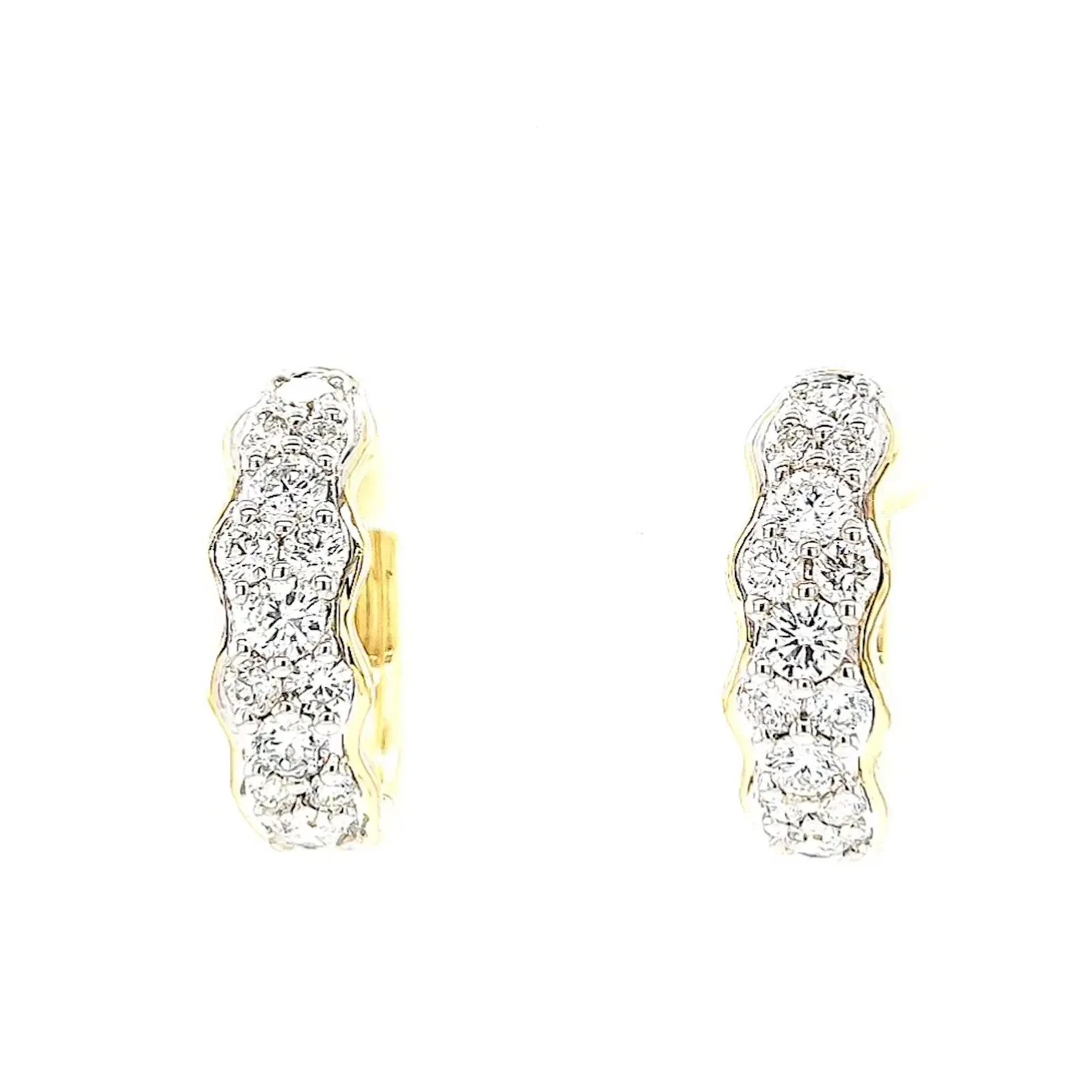 Celebration 9ct Yellow Gold Round Brilliant Cut 1 Carat tw of Lab Grown Diamonds  Huggie Earrings