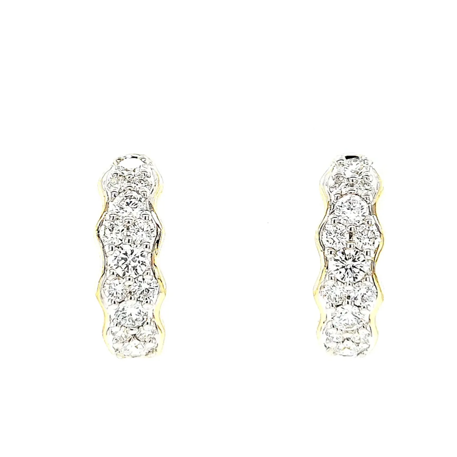 Celebration 9ct Yellow Gold Round Brilliant Cut 1 Carat tw of Lab Grown Diamonds  Huggie Earrings