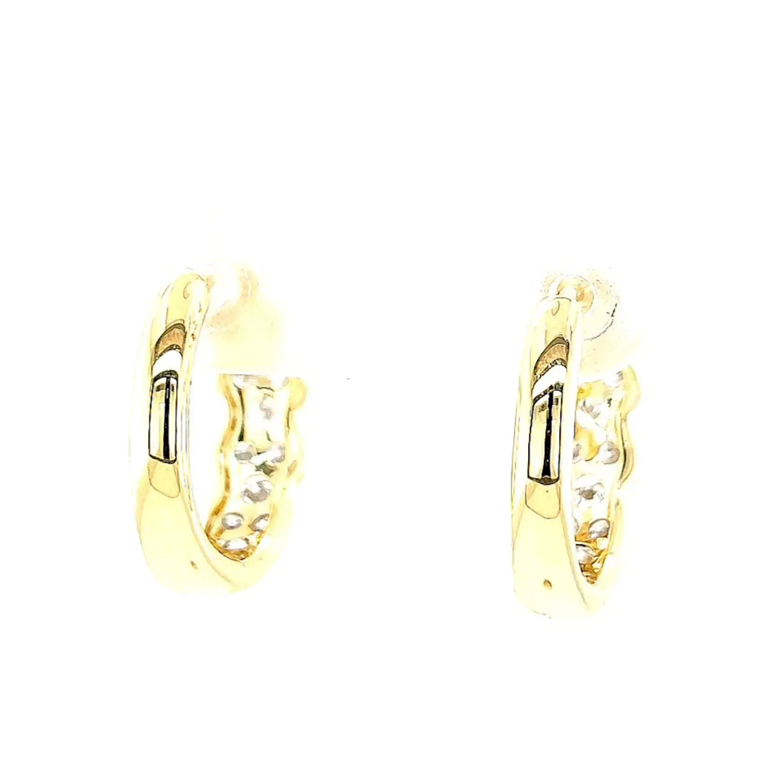 Celebration 9ct Yellow Gold Round Brilliant Cut 1 Carat tw of Lab Grown Diamonds  Huggie Earrings