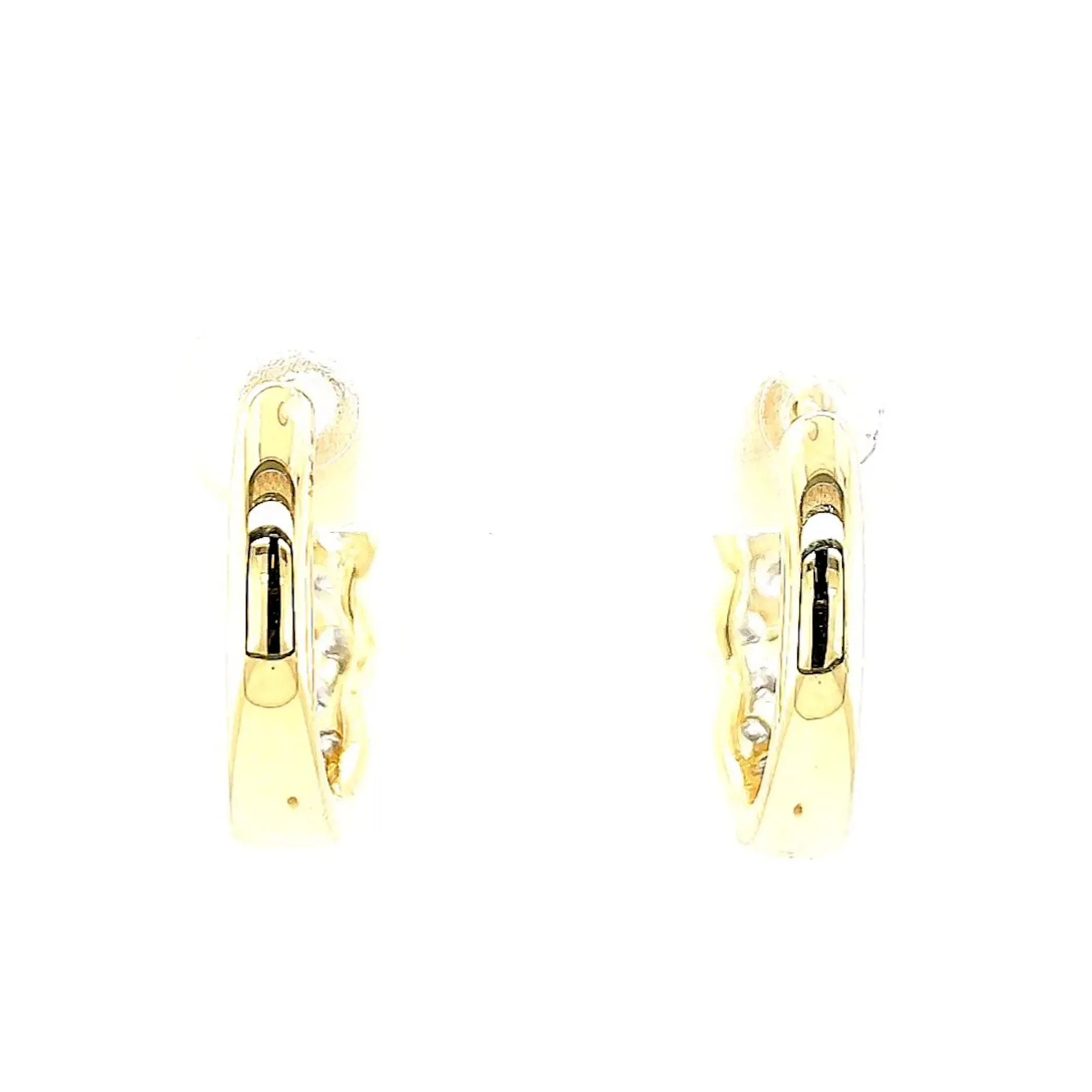 Celebration 9ct Yellow Gold Round Brilliant Cut 1 Carat tw of Lab Grown Diamonds  Huggie Earrings