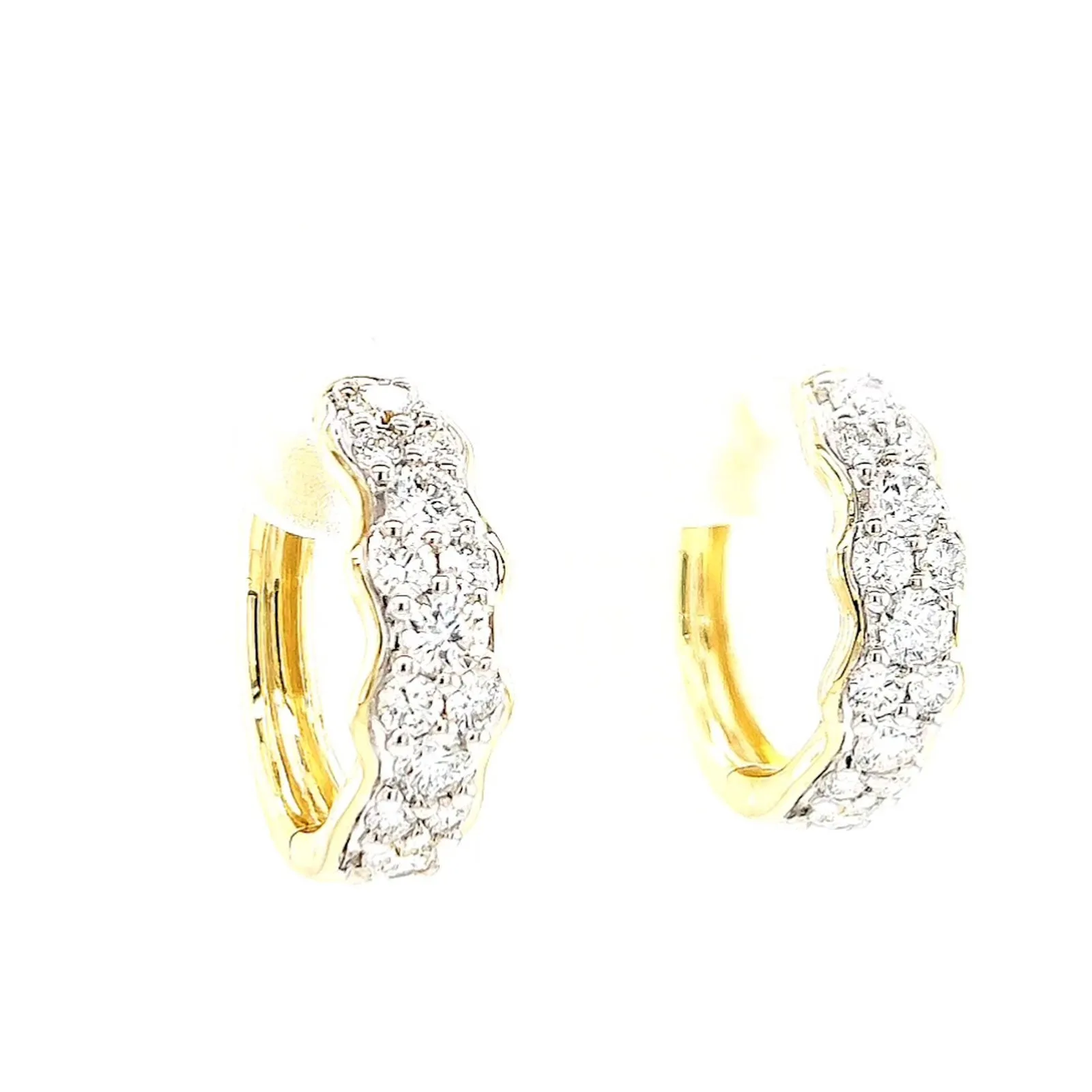 Celebration 9ct Yellow Gold Round Brilliant Cut 1 Carat tw of Lab Grown Diamonds  Huggie Earrings