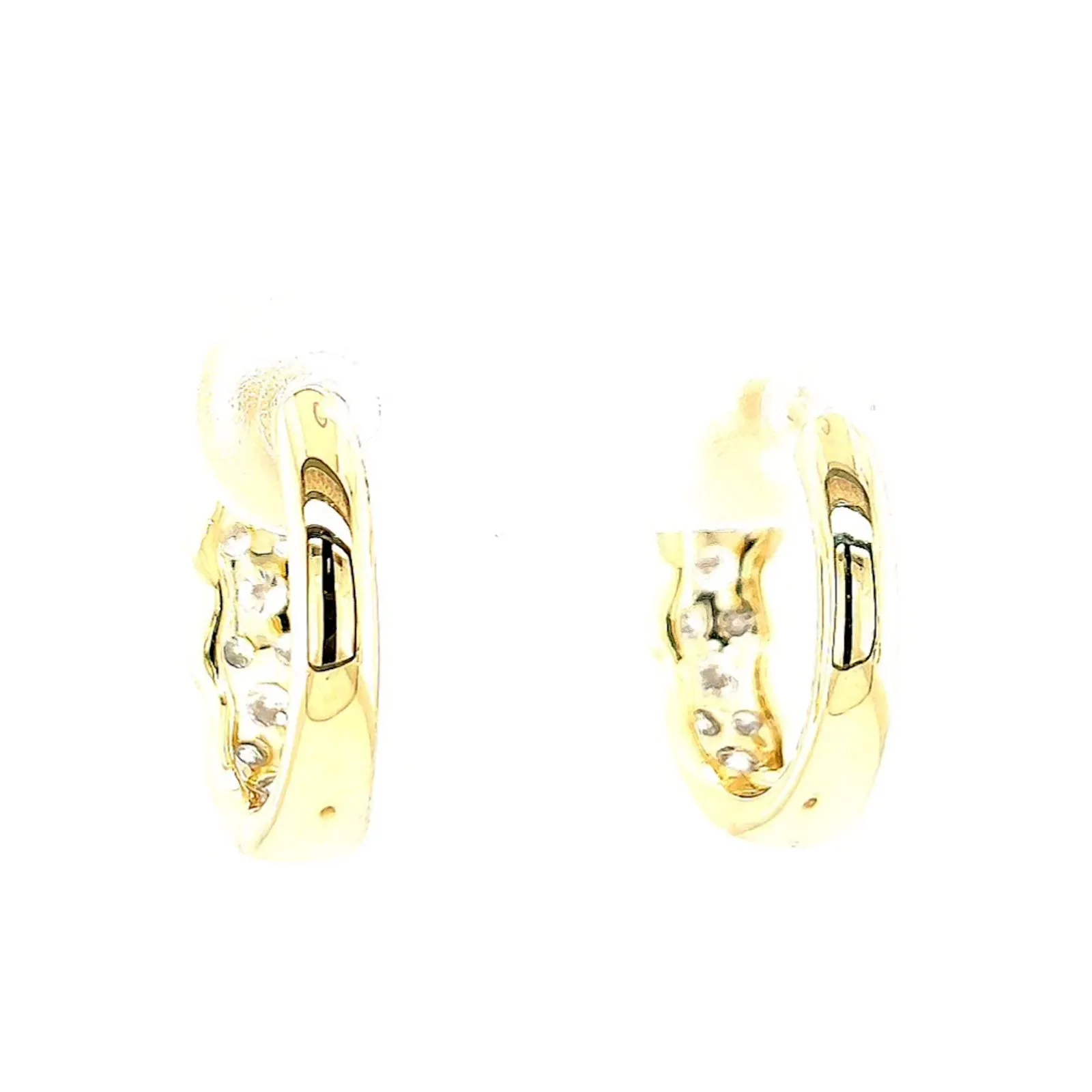 Celebration 9ct Yellow Gold Round Brilliant Cut 1 Carat tw of Lab Grown Diamonds  Huggie Earrings