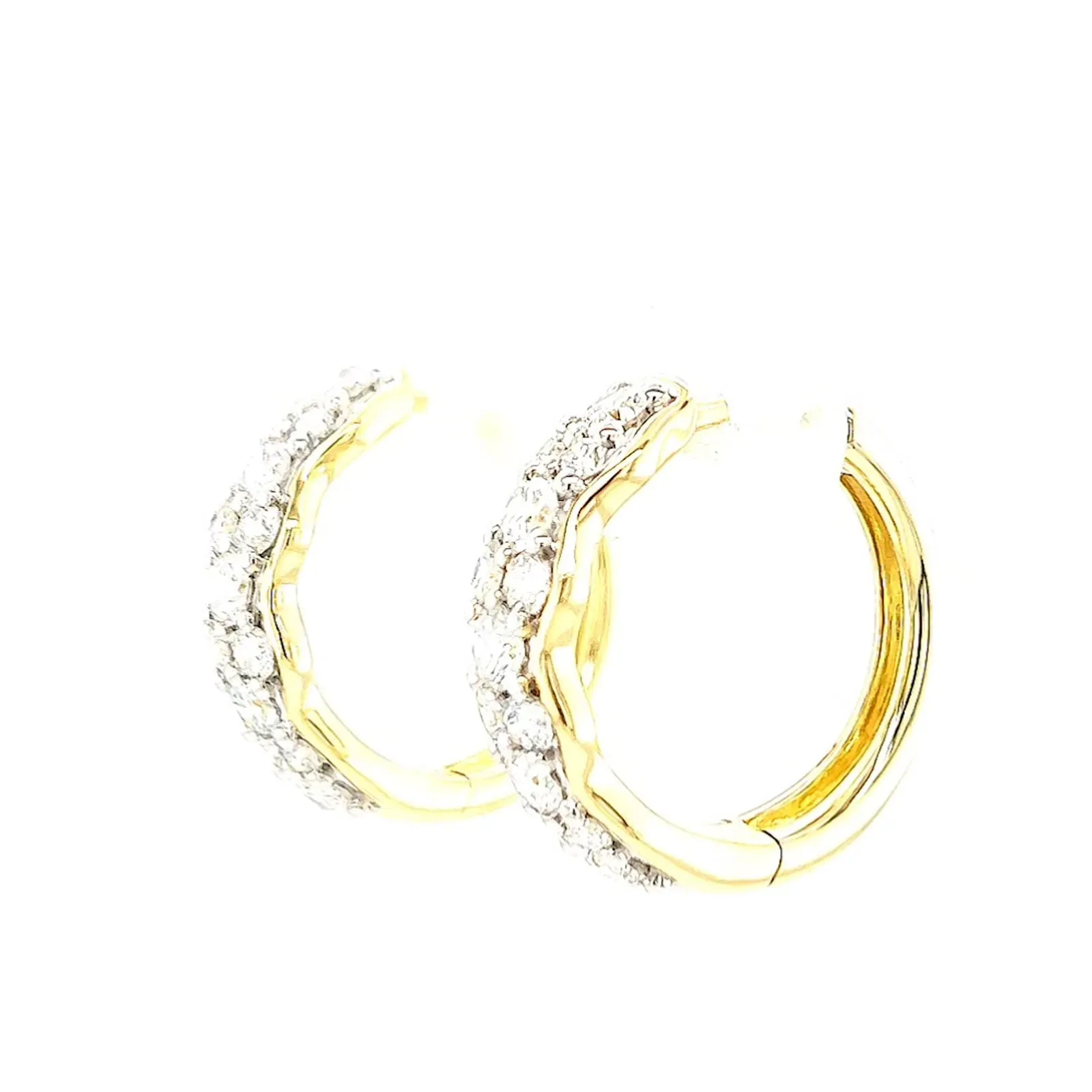 Celebration 9ct Yellow Gold Round Brilliant Cut 1 Carat tw of Lab Grown Diamonds  Huggie Earrings