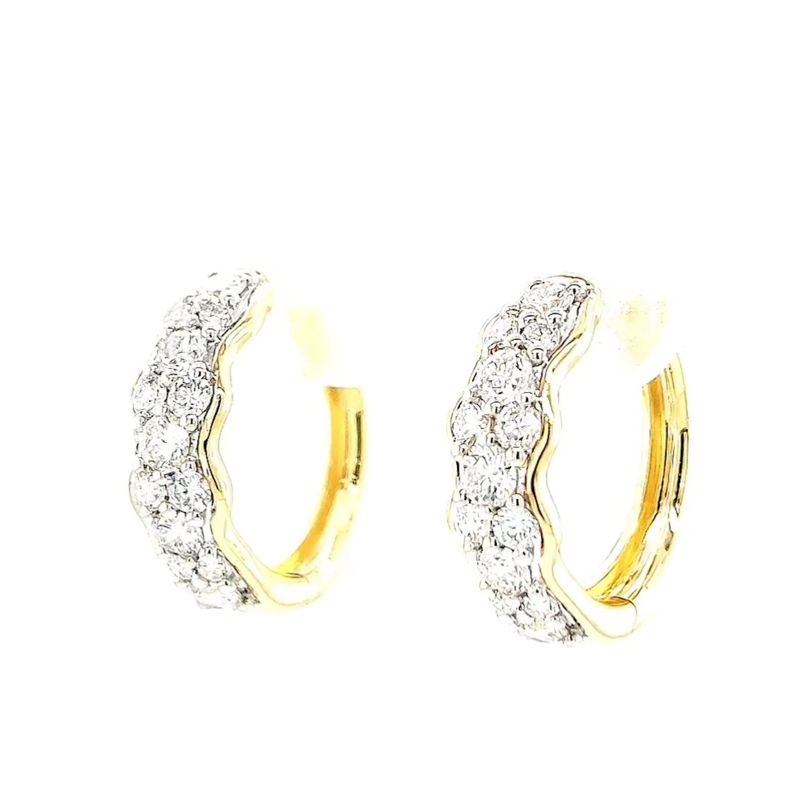 Celebration 9ct Yellow Gold Round Brilliant Cut 1 Carat tw of Lab Grown Diamonds  Huggie Earrings