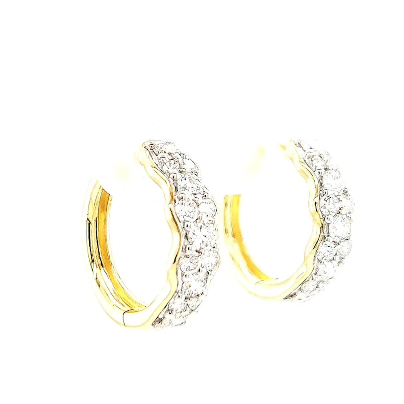 Celebration 9ct Yellow Gold Round Brilliant Cut 1 Carat tw of Lab Grown Diamonds  Huggie Earrings