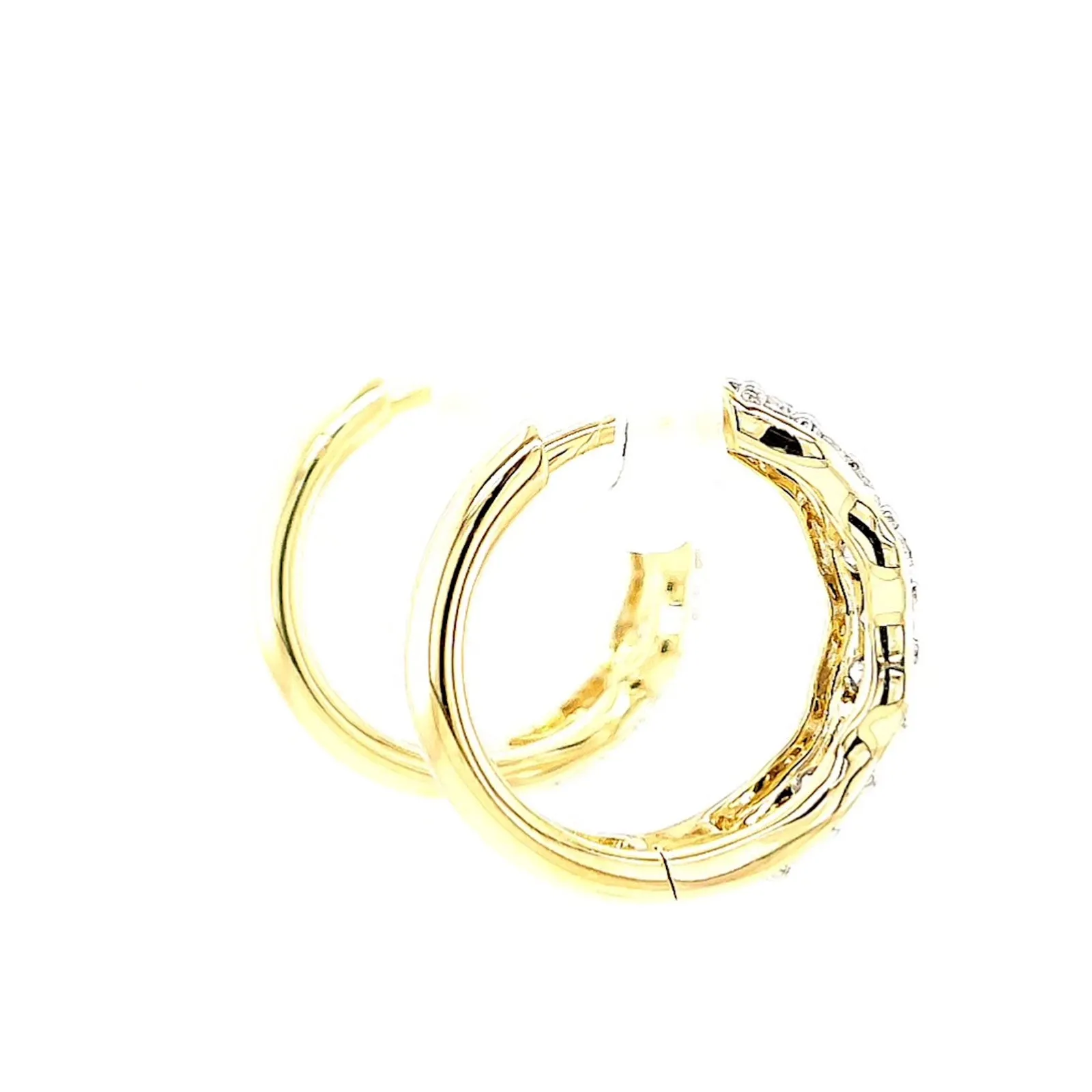 Celebration 9ct Yellow Gold Round Brilliant Cut 1 Carat tw of Lab Grown Diamonds  Huggie Earrings