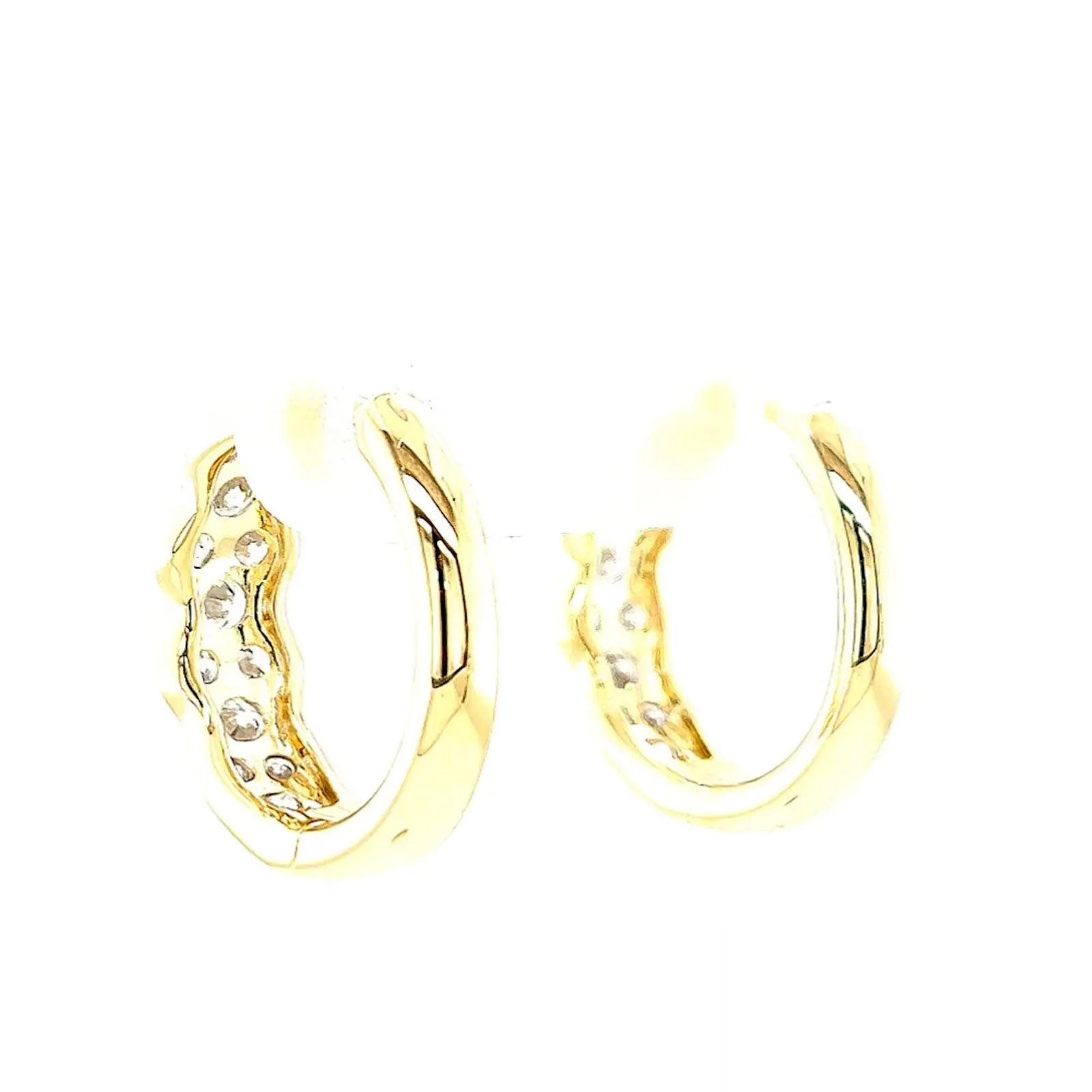 Celebration 9ct Yellow Gold Round Brilliant Cut 1 Carat tw of Lab Grown Diamonds  Huggie Earrings