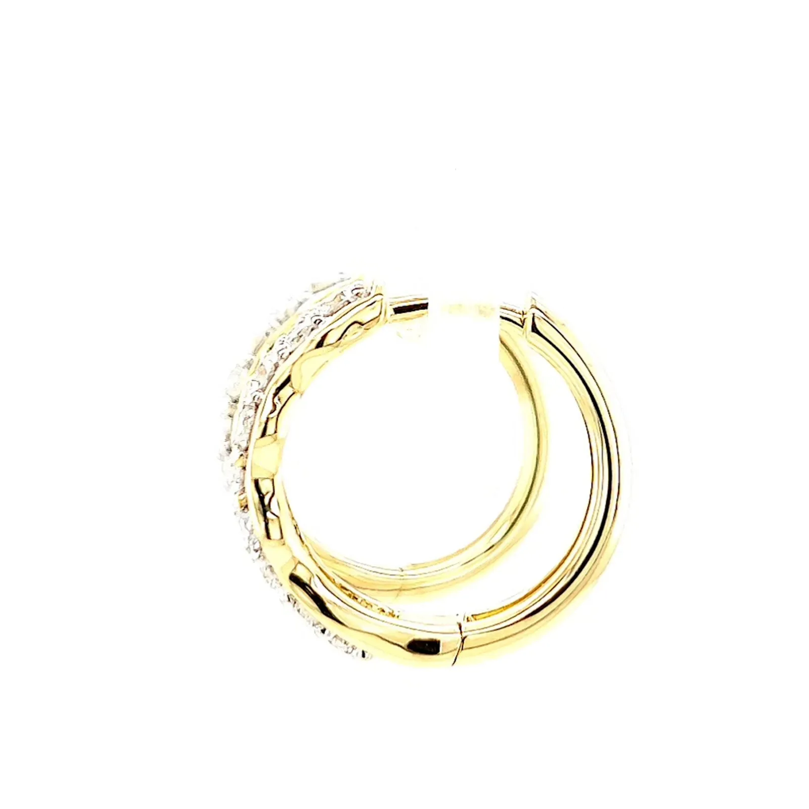 Celebration 9ct Yellow Gold Round Brilliant Cut 1 Carat tw of Lab Grown Diamonds  Huggie Earrings