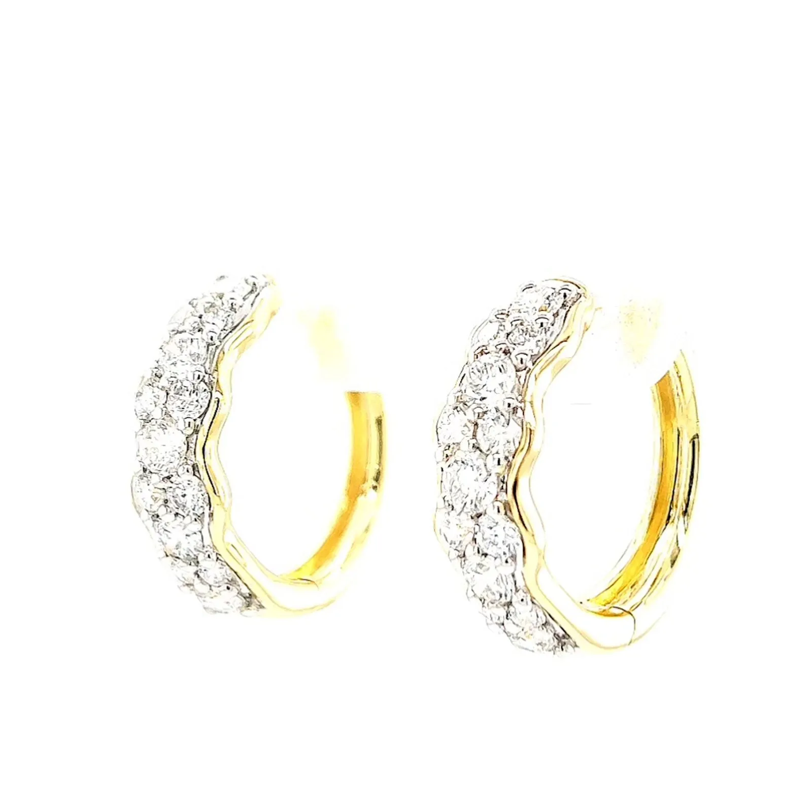 Celebration 9ct Yellow Gold Round Brilliant Cut 1 Carat tw of Lab Grown Diamonds  Huggie Earrings