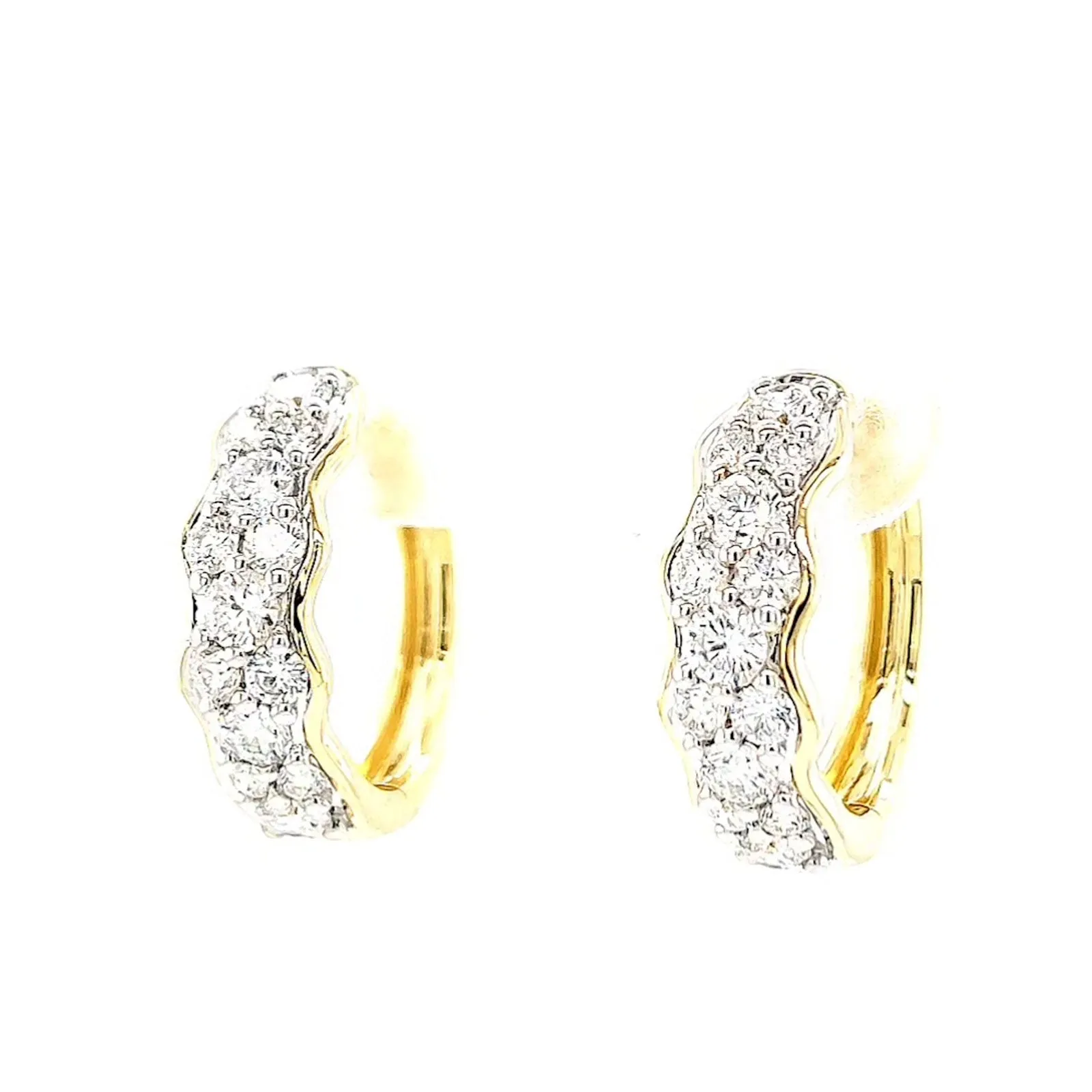 Celebration 9ct Yellow Gold Round Brilliant Cut 1 Carat tw of Lab Grown Diamonds  Huggie Earrings