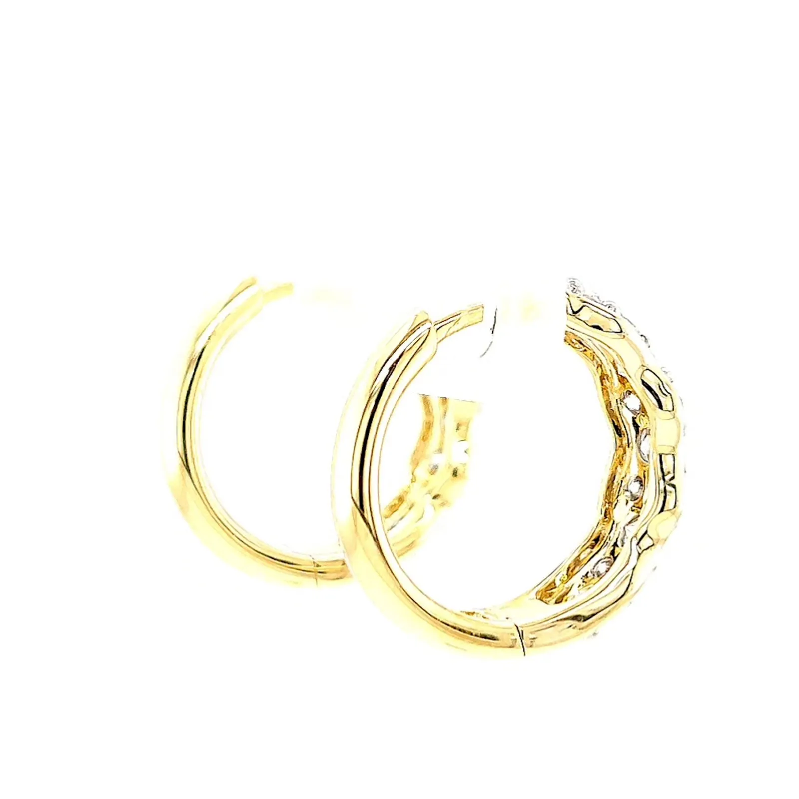 Celebration 9ct Yellow Gold Round Brilliant Cut 1 Carat tw of Lab Grown Diamonds  Huggie Earrings