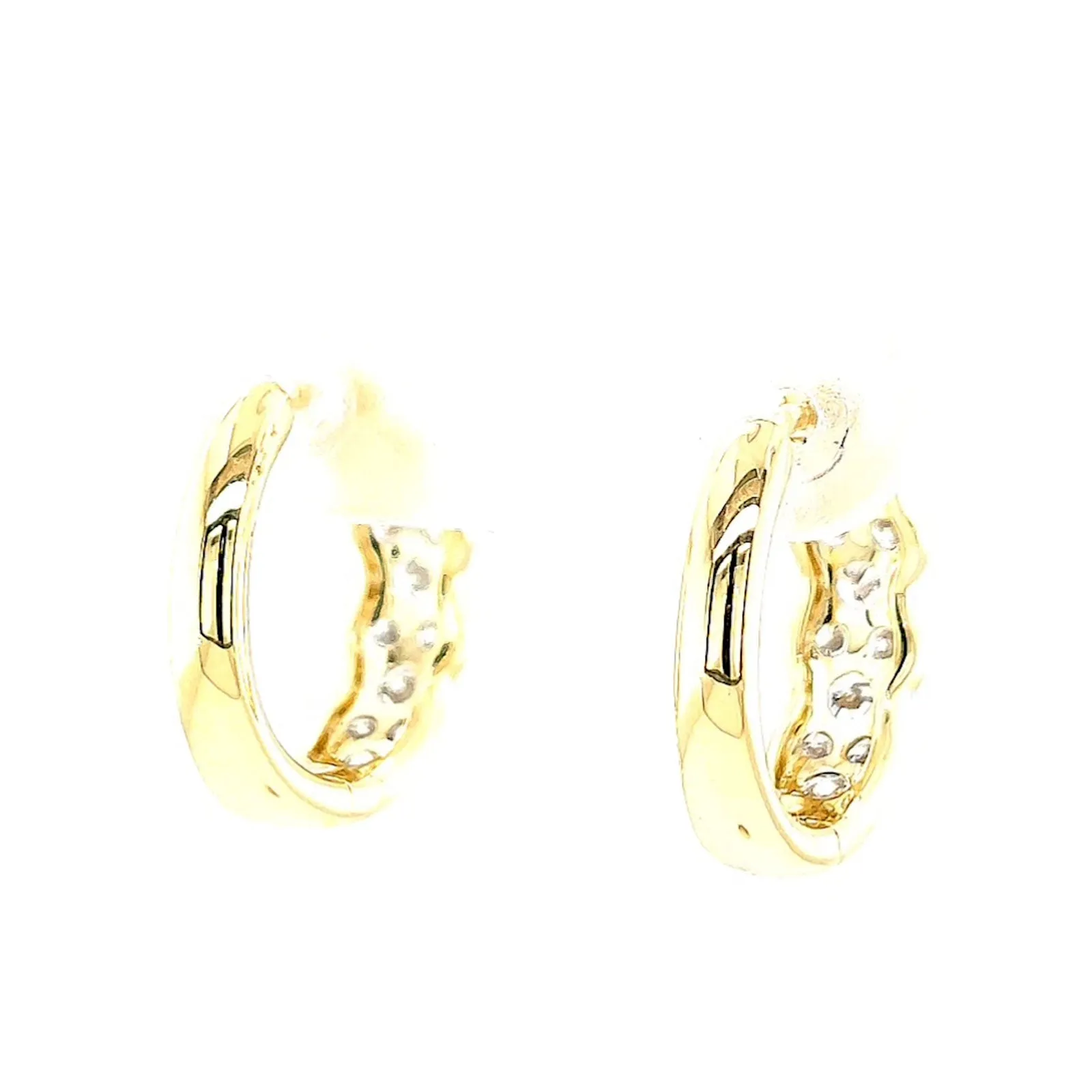 Celebration 9ct Yellow Gold Round Brilliant Cut 1 Carat tw of Lab Grown Diamonds  Huggie Earrings