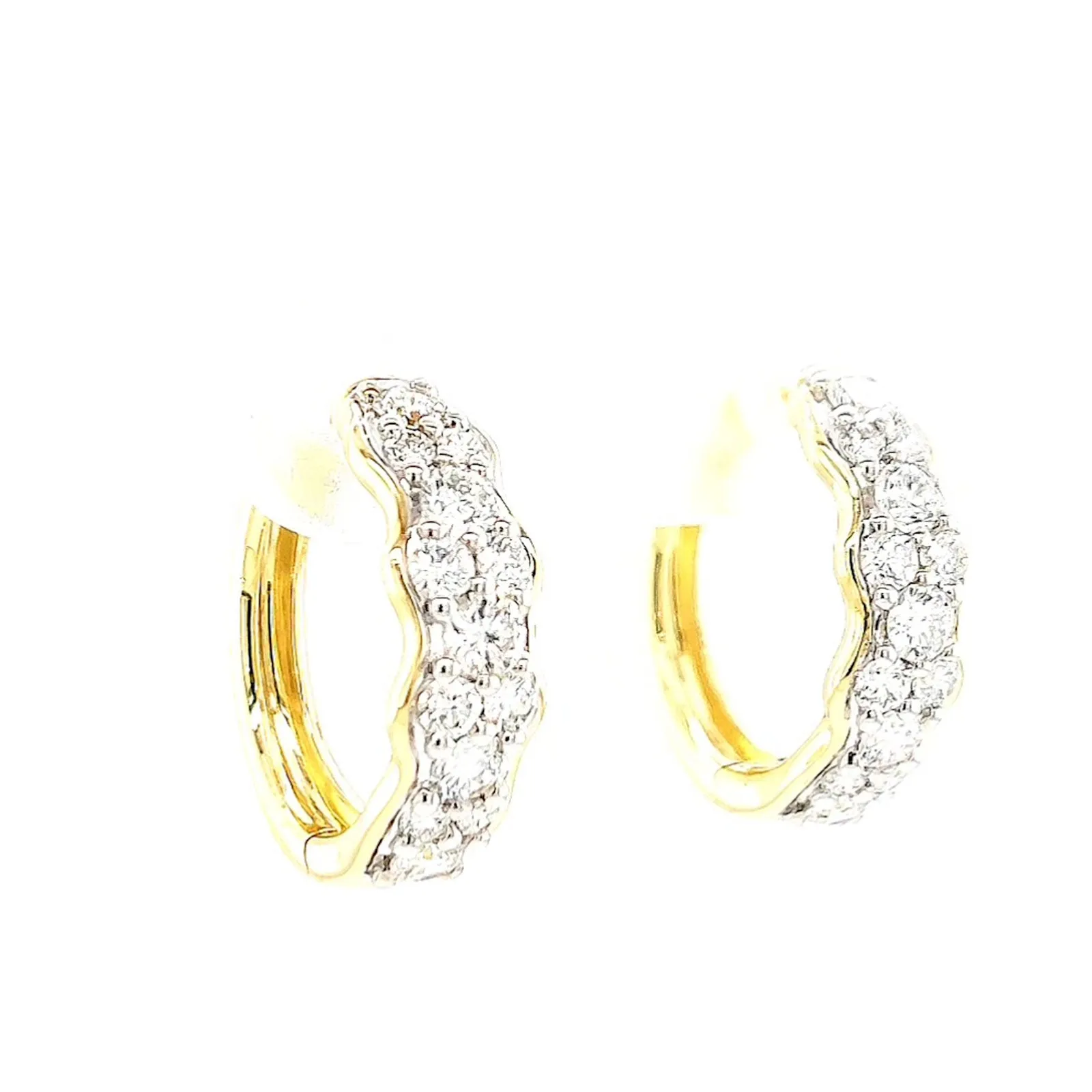 Celebration 9ct Yellow Gold Round Brilliant Cut 1 Carat tw of Lab Grown Diamonds  Huggie Earrings