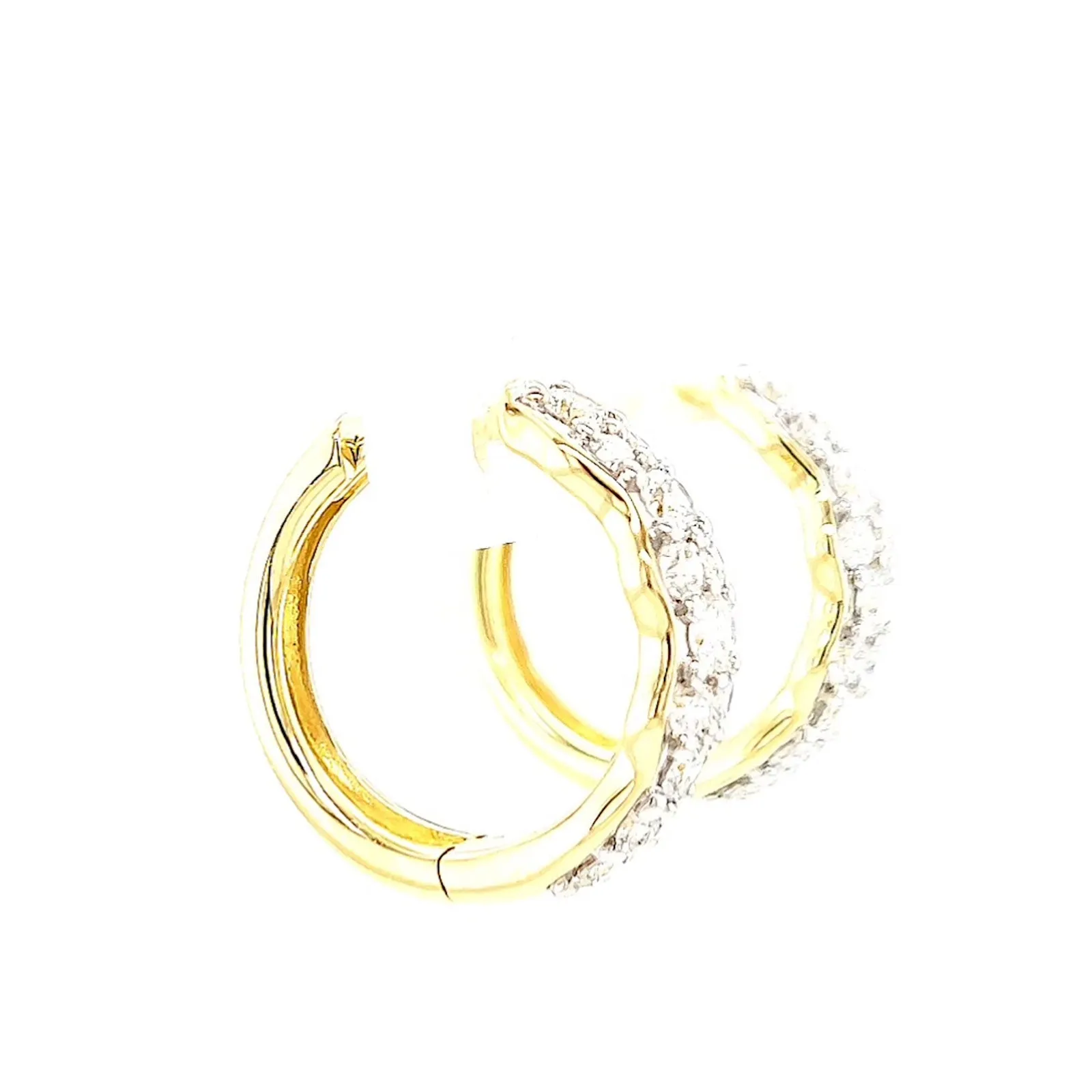 Celebration 9ct Yellow Gold Round Brilliant Cut 1 Carat tw of Lab Grown Diamonds  Huggie Earrings