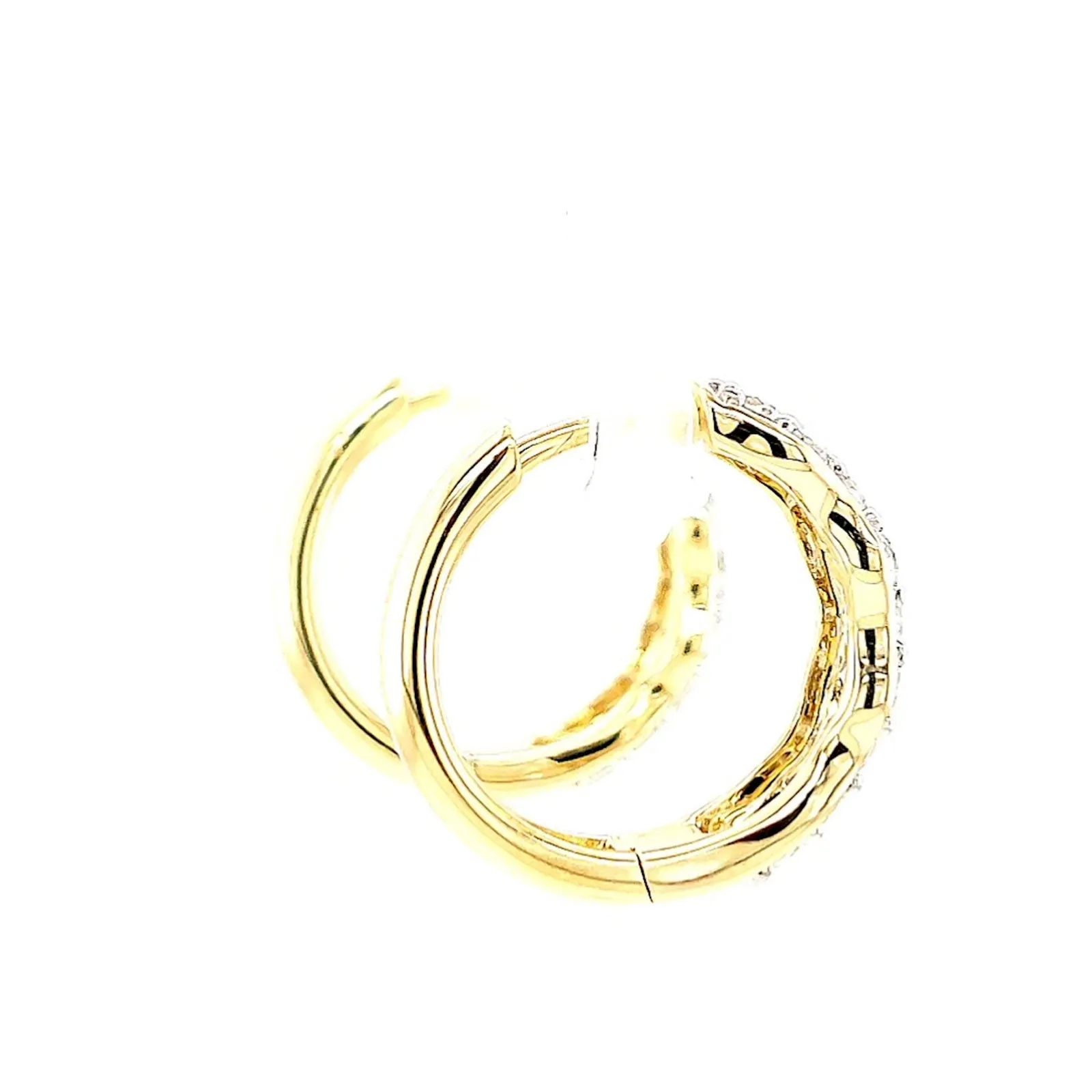 Celebration 9ct Yellow Gold Round Brilliant Cut 1 Carat tw of Lab Grown Diamonds  Huggie Earrings