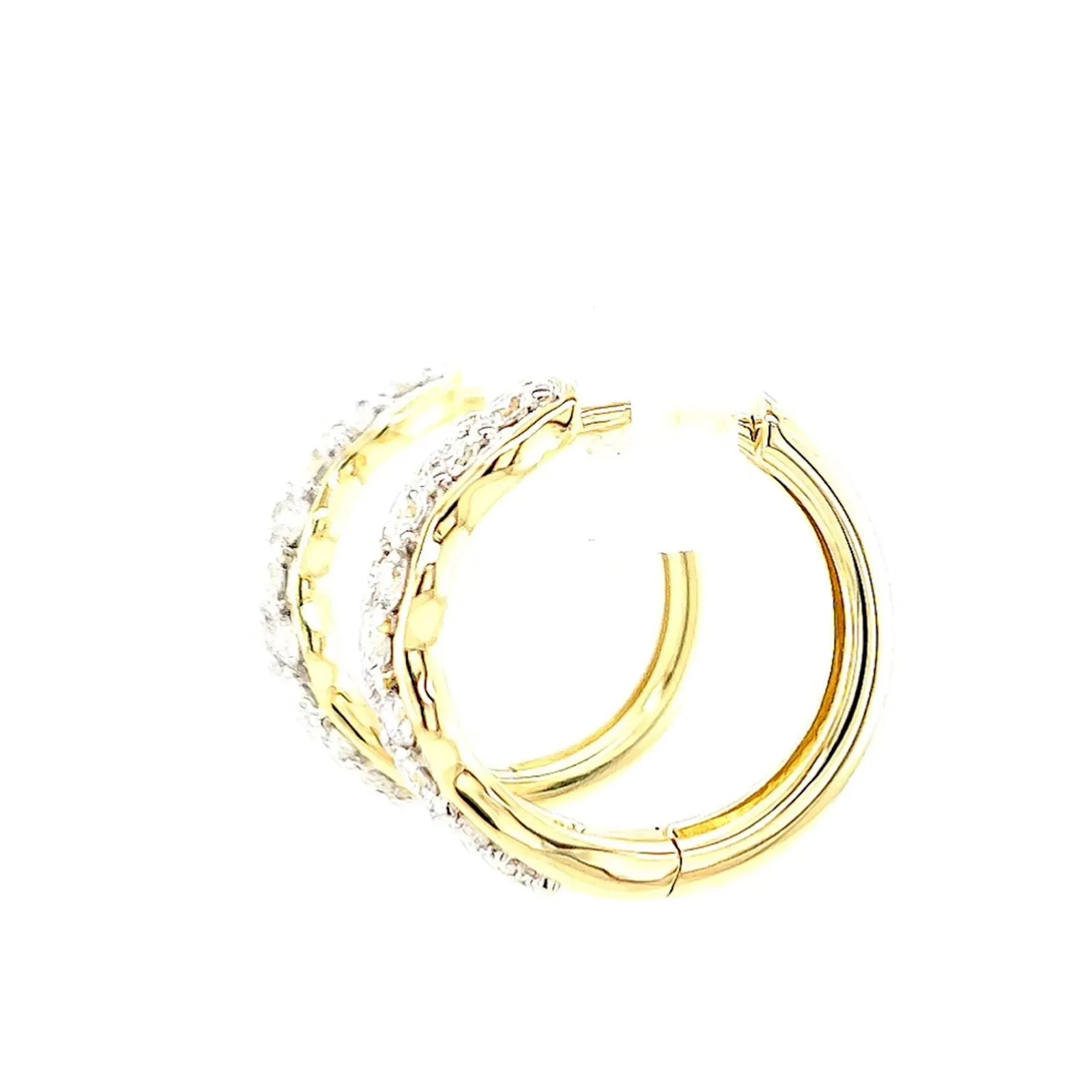 Celebration 9ct Yellow Gold Round Brilliant Cut 1 Carat tw of Lab Grown Diamonds  Huggie Earrings