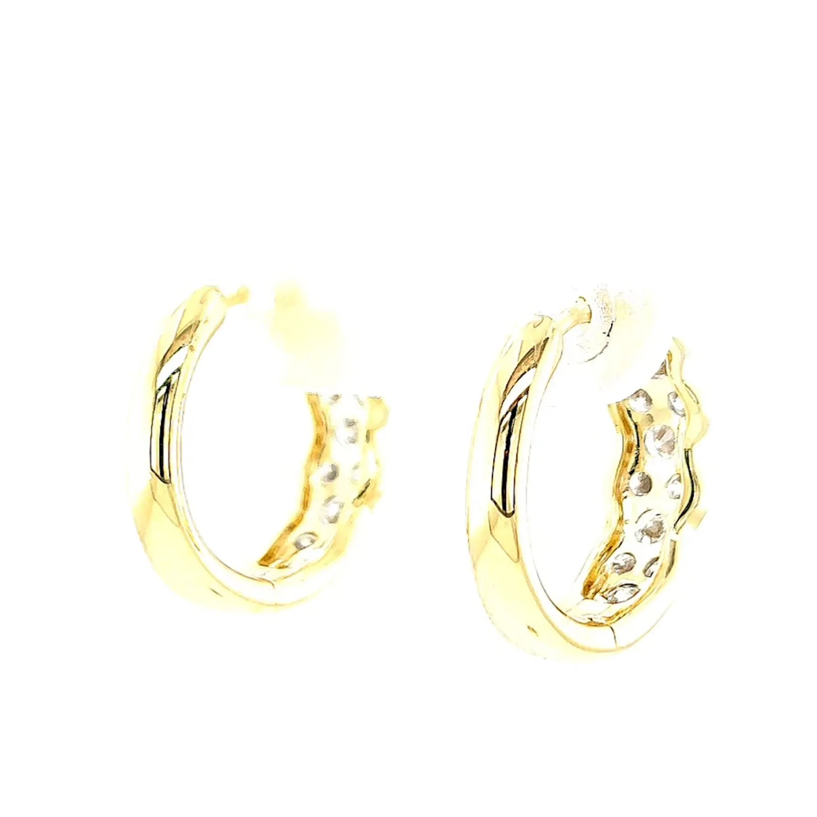 Celebration 9ct Yellow Gold Round Brilliant Cut 1 Carat tw of Lab Grown Diamonds  Huggie Earrings