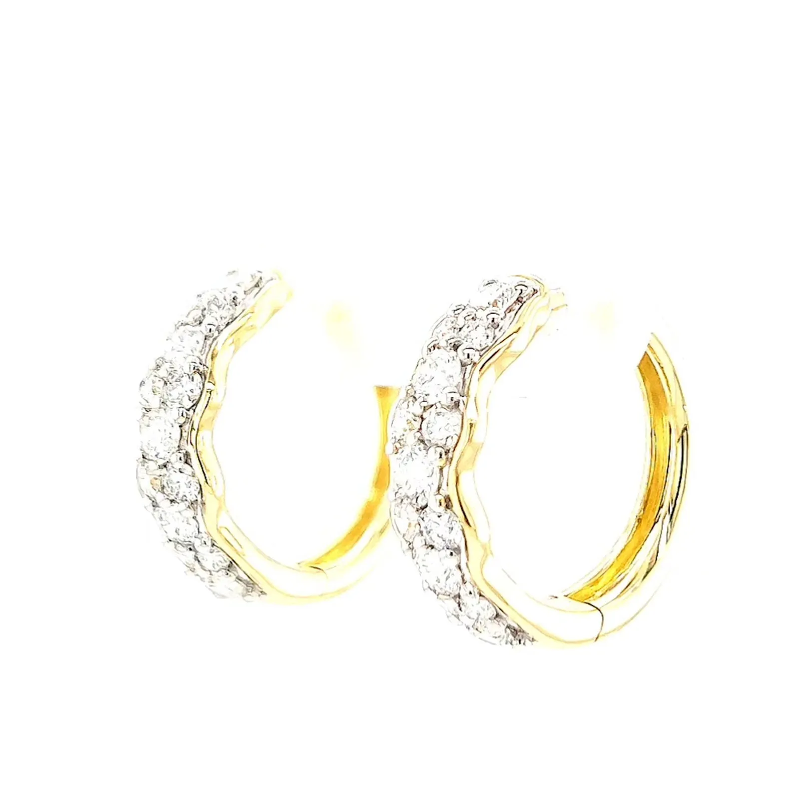 Celebration 9ct Yellow Gold Round Brilliant Cut 1 Carat tw of Lab Grown Diamonds  Huggie Earrings