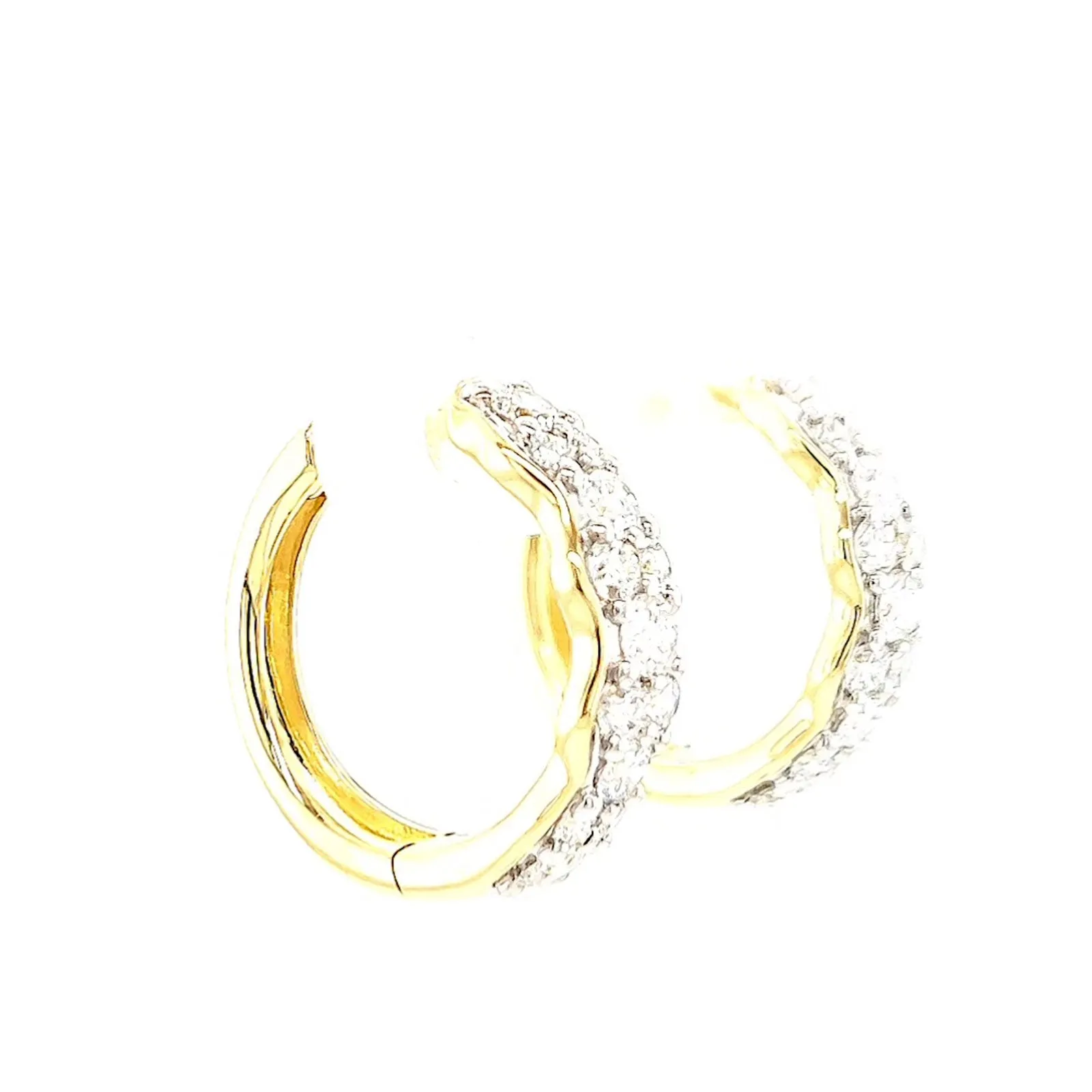 Celebration 9ct Yellow Gold Round Brilliant Cut 1 Carat tw of Lab Grown Diamonds  Huggie Earrings