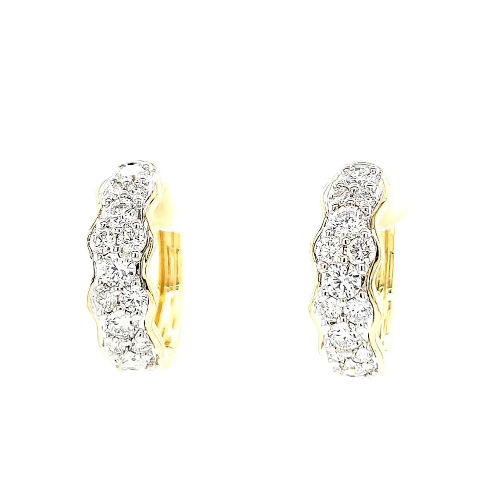 Celebration 9ct Yellow Gold Round Brilliant Cut 1 Carat tw of Lab Grown Diamonds  Huggie Earrings