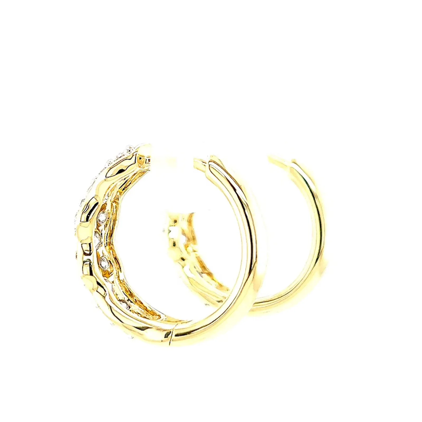 Celebration 9ct Yellow Gold Round Brilliant Cut 1 Carat tw of Lab Grown Diamonds  Huggie Earrings