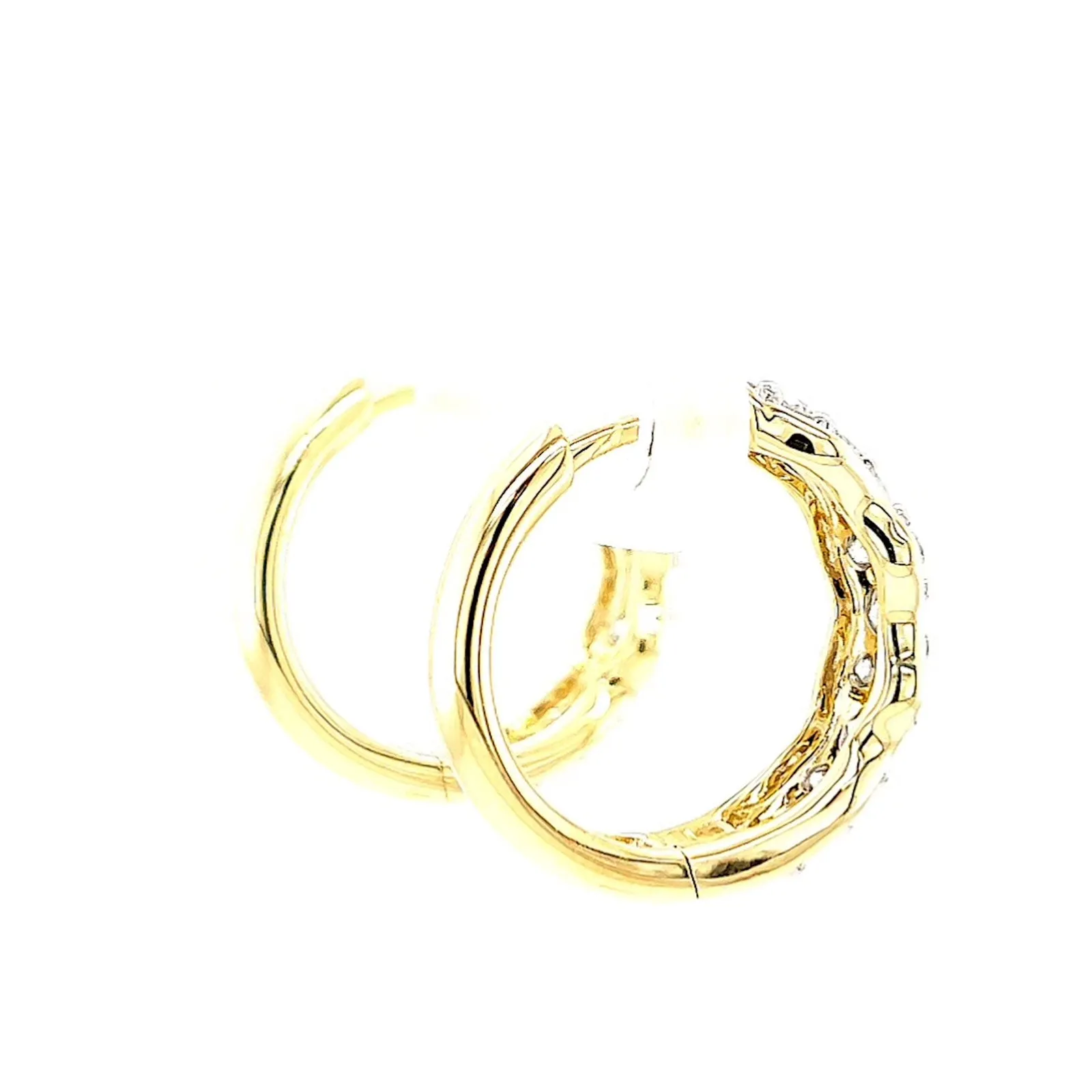 Celebration 9ct Yellow Gold Round Brilliant Cut 1 Carat tw of Lab Grown Diamonds  Huggie Earrings