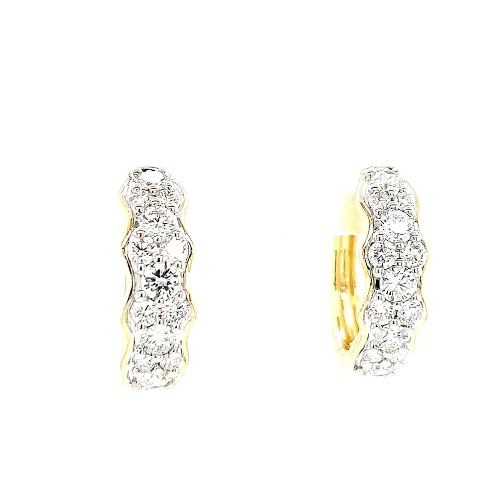 Celebration 9ct Yellow Gold Round Brilliant Cut 1 Carat tw of Lab Grown Diamonds  Huggie Earrings