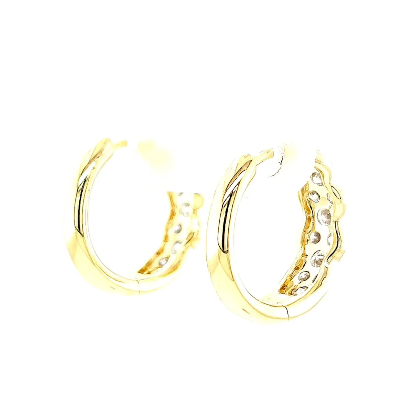 Celebration 9ct Yellow Gold Round Brilliant Cut 1 Carat tw of Lab Grown Diamonds  Huggie Earrings