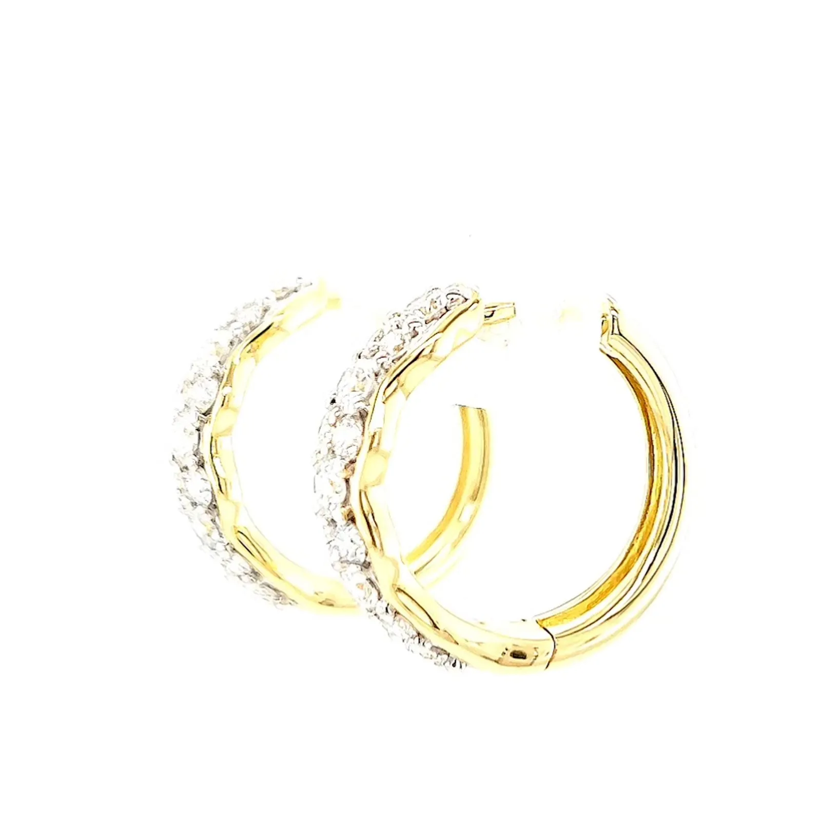 Celebration 9ct Yellow Gold Round Brilliant Cut 1 Carat tw of Lab Grown Diamonds  Huggie Earrings