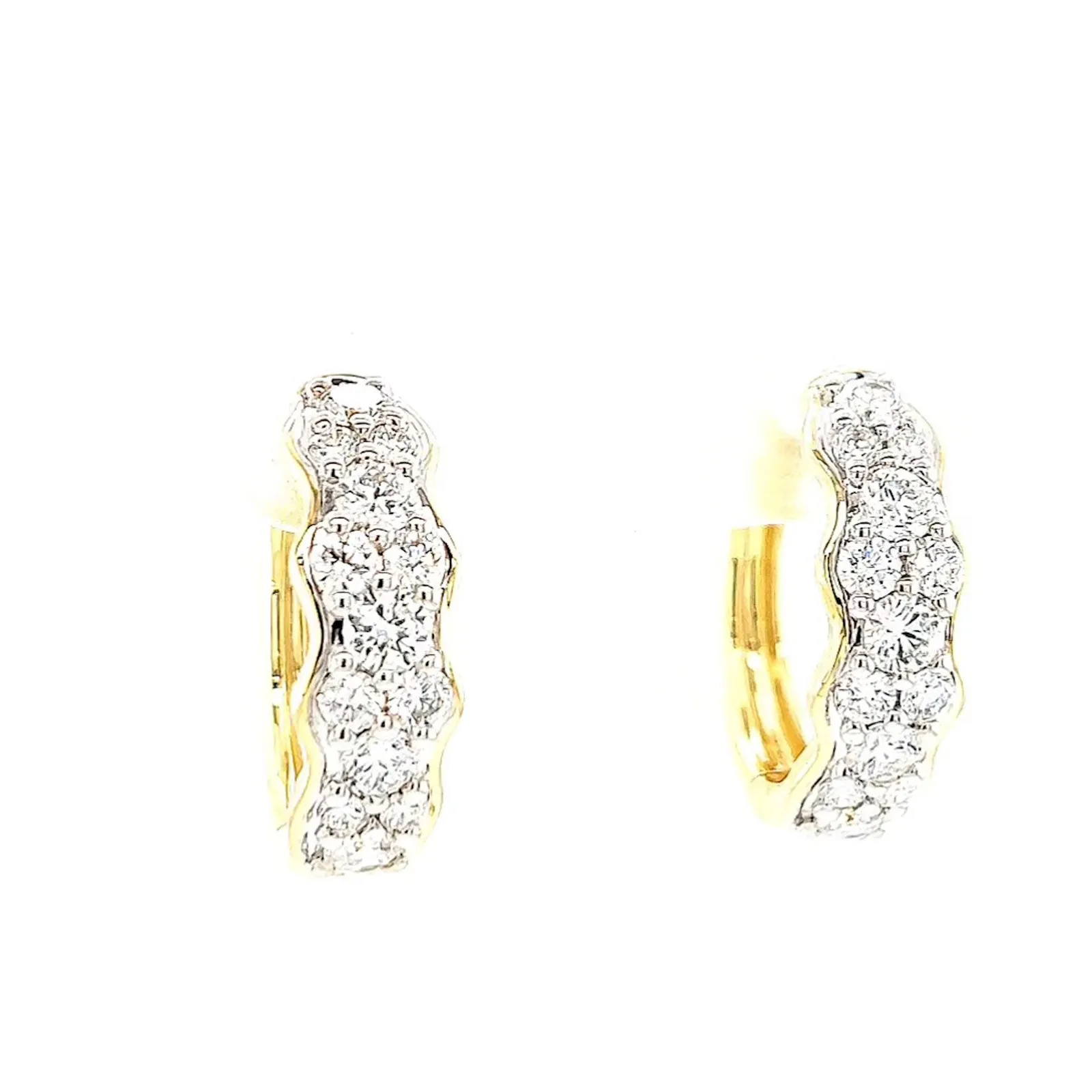 Celebration 9ct Yellow Gold Round Brilliant Cut 1 Carat tw of Lab Grown Diamonds  Huggie Earrings