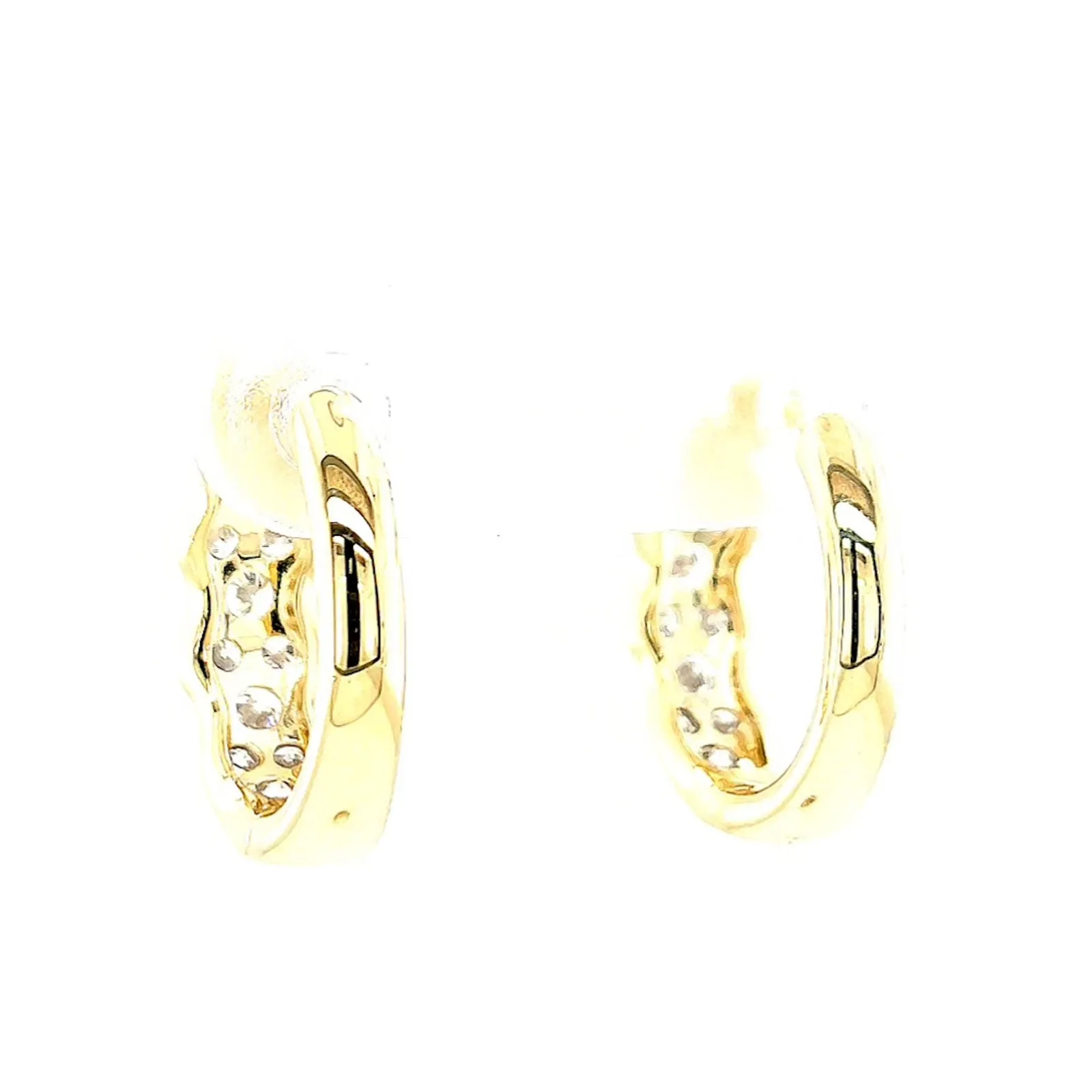 Celebration 9ct Yellow Gold Round Brilliant Cut 1 Carat tw of Lab Grown Diamonds  Huggie Earrings