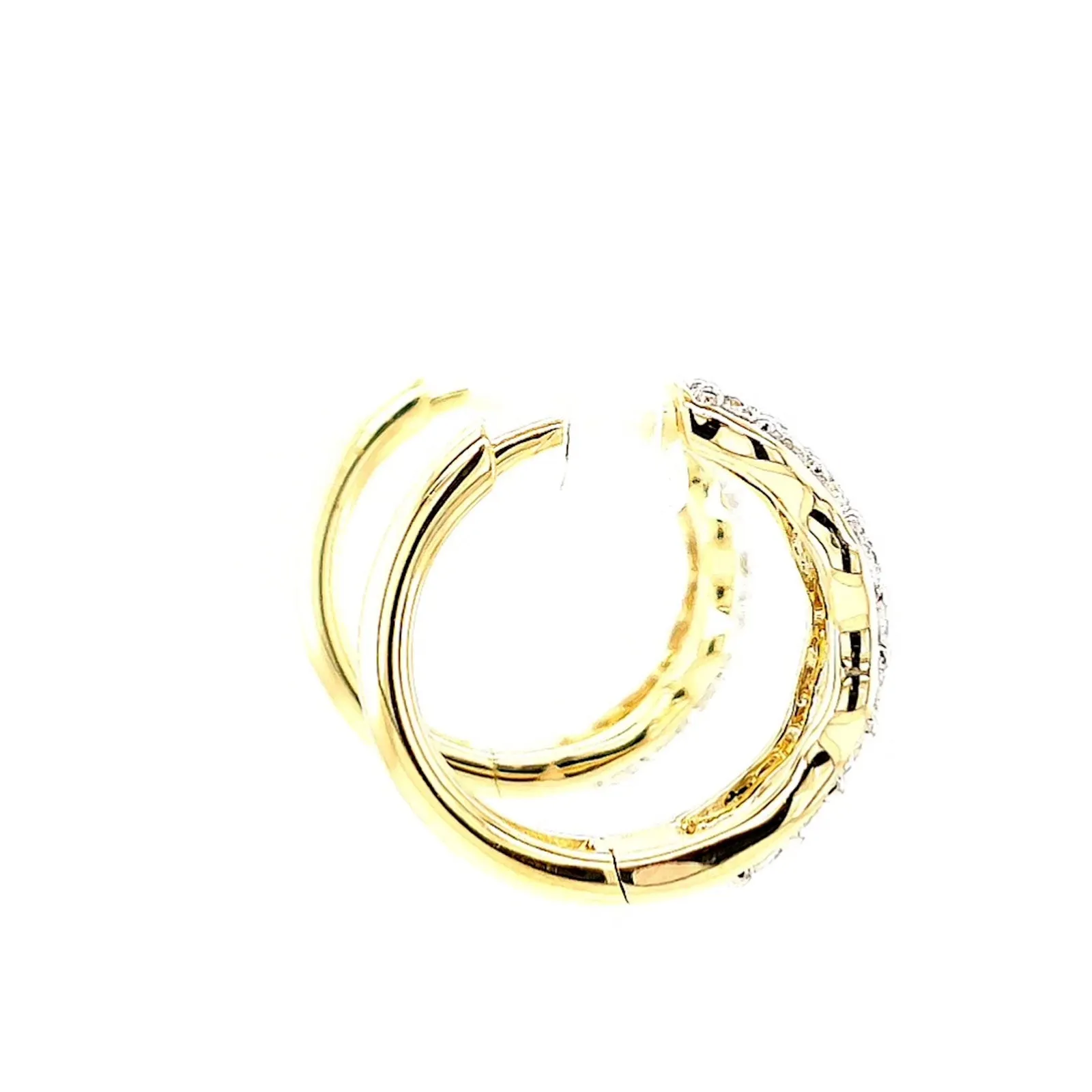 Celebration 9ct Yellow Gold Round Brilliant Cut 1 Carat tw of Lab Grown Diamonds  Huggie Earrings