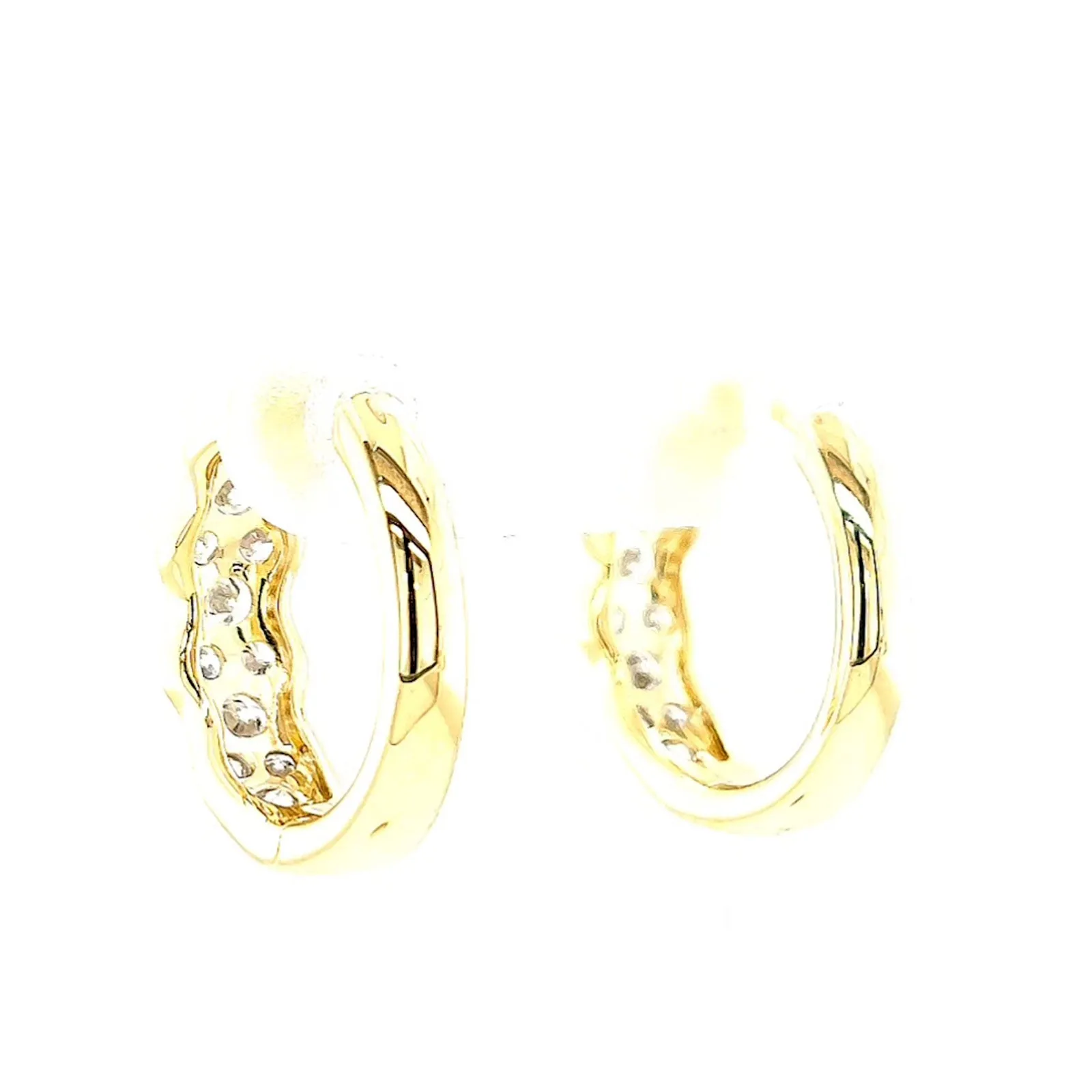 Celebration 9ct Yellow Gold Round Brilliant Cut 1 Carat tw of Lab Grown Diamonds  Huggie Earrings