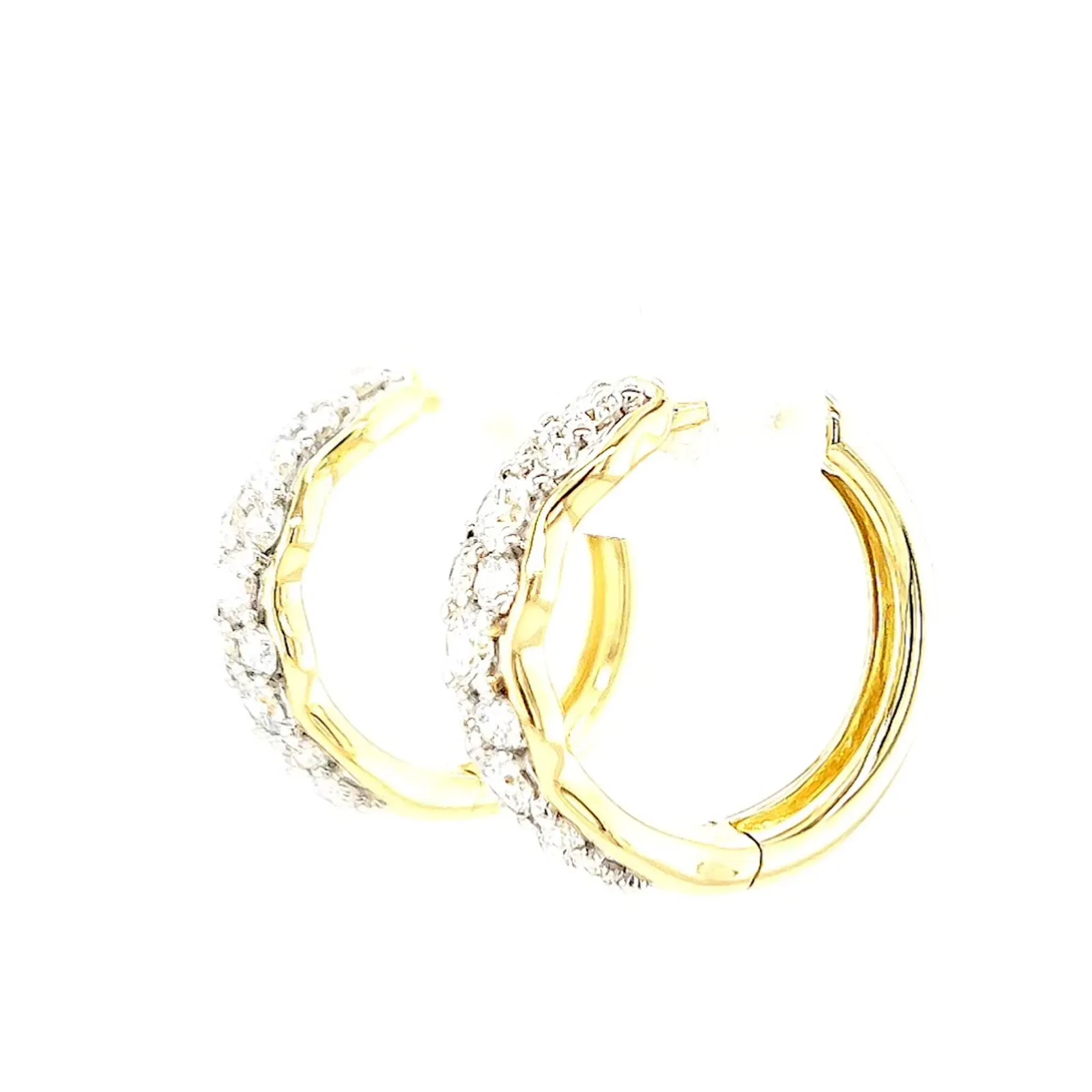 Celebration 9ct Yellow Gold Round Brilliant Cut 1 Carat tw of Lab Grown Diamonds  Huggie Earrings