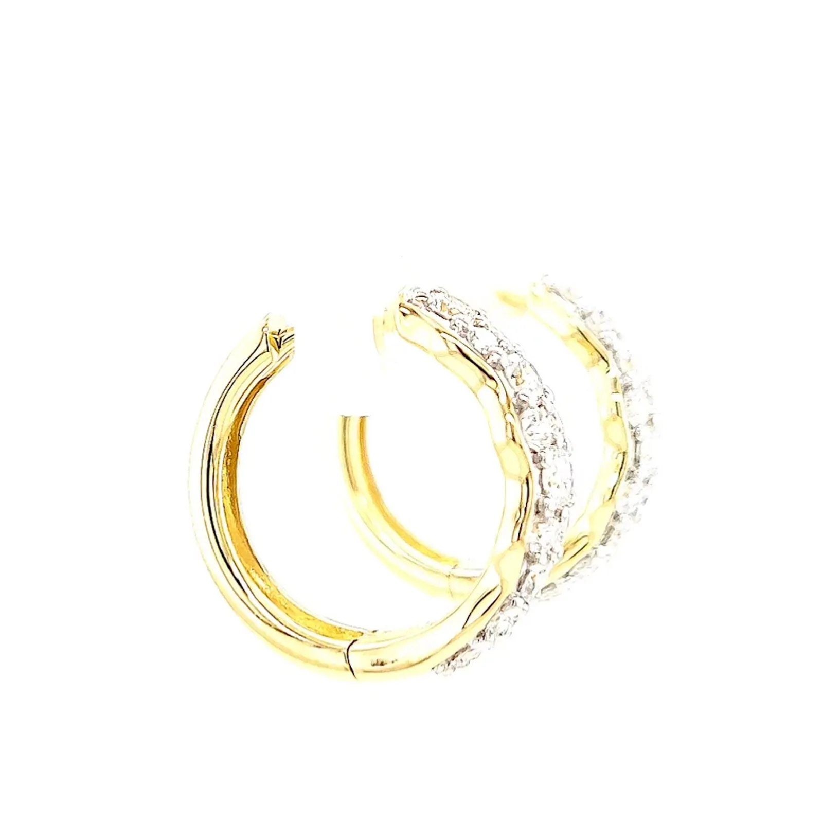 Celebration 9ct Yellow Gold Round Brilliant Cut 1 Carat tw of Lab Grown Diamonds  Huggie Earrings