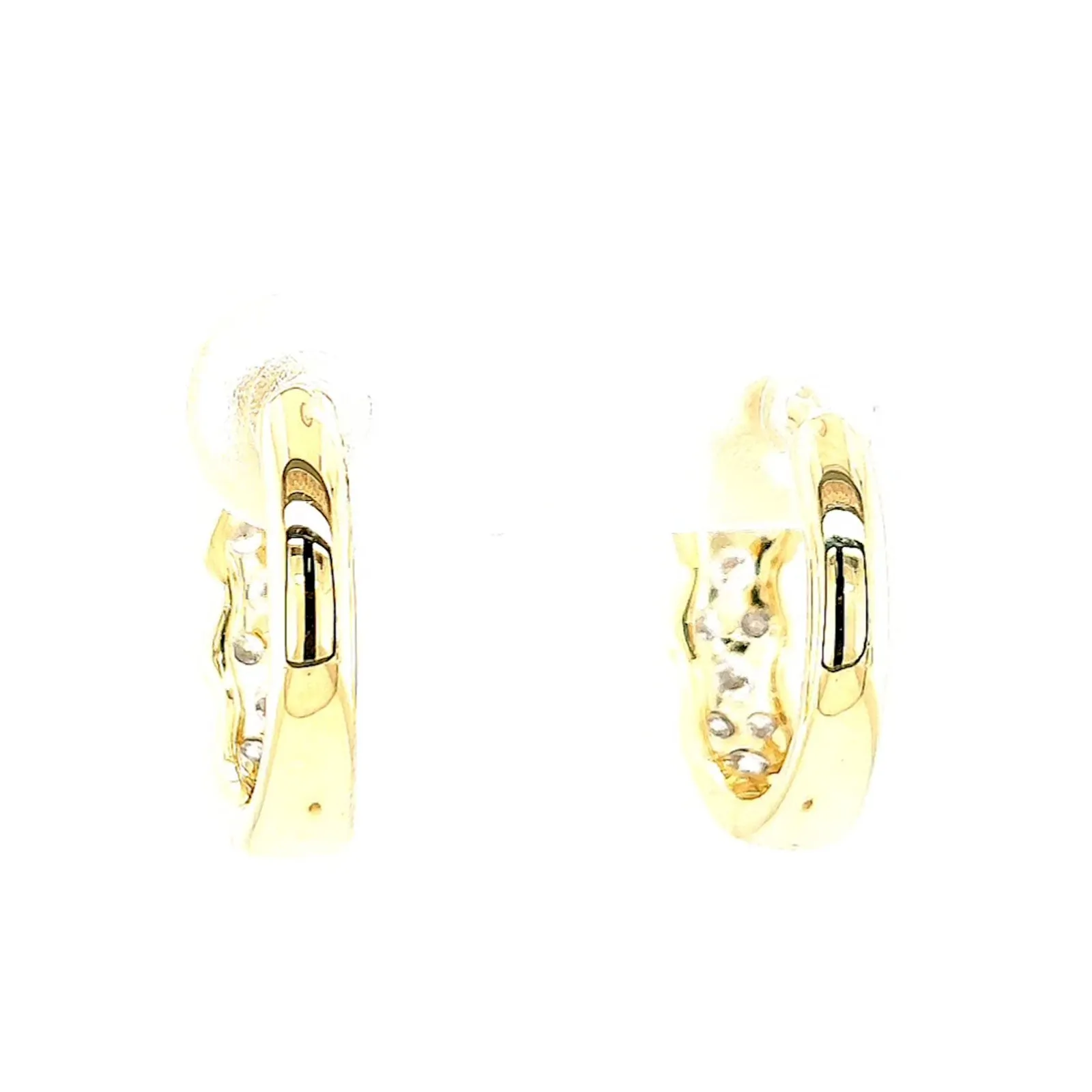 Celebration 9ct Yellow Gold Round Brilliant Cut 1 Carat tw of Lab Grown Diamonds  Huggie Earrings