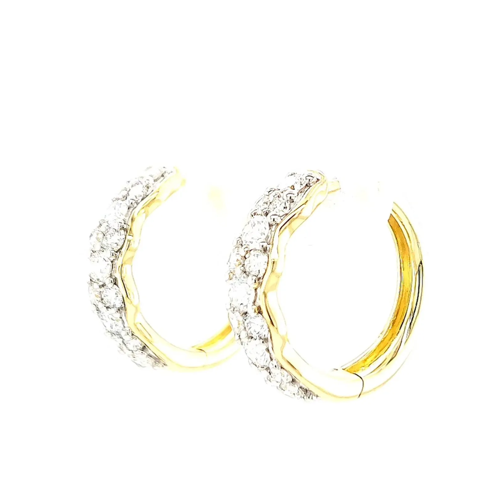 Celebration 9ct Yellow Gold Round Brilliant Cut 1 Carat tw of Lab Grown Diamonds  Huggie Earrings