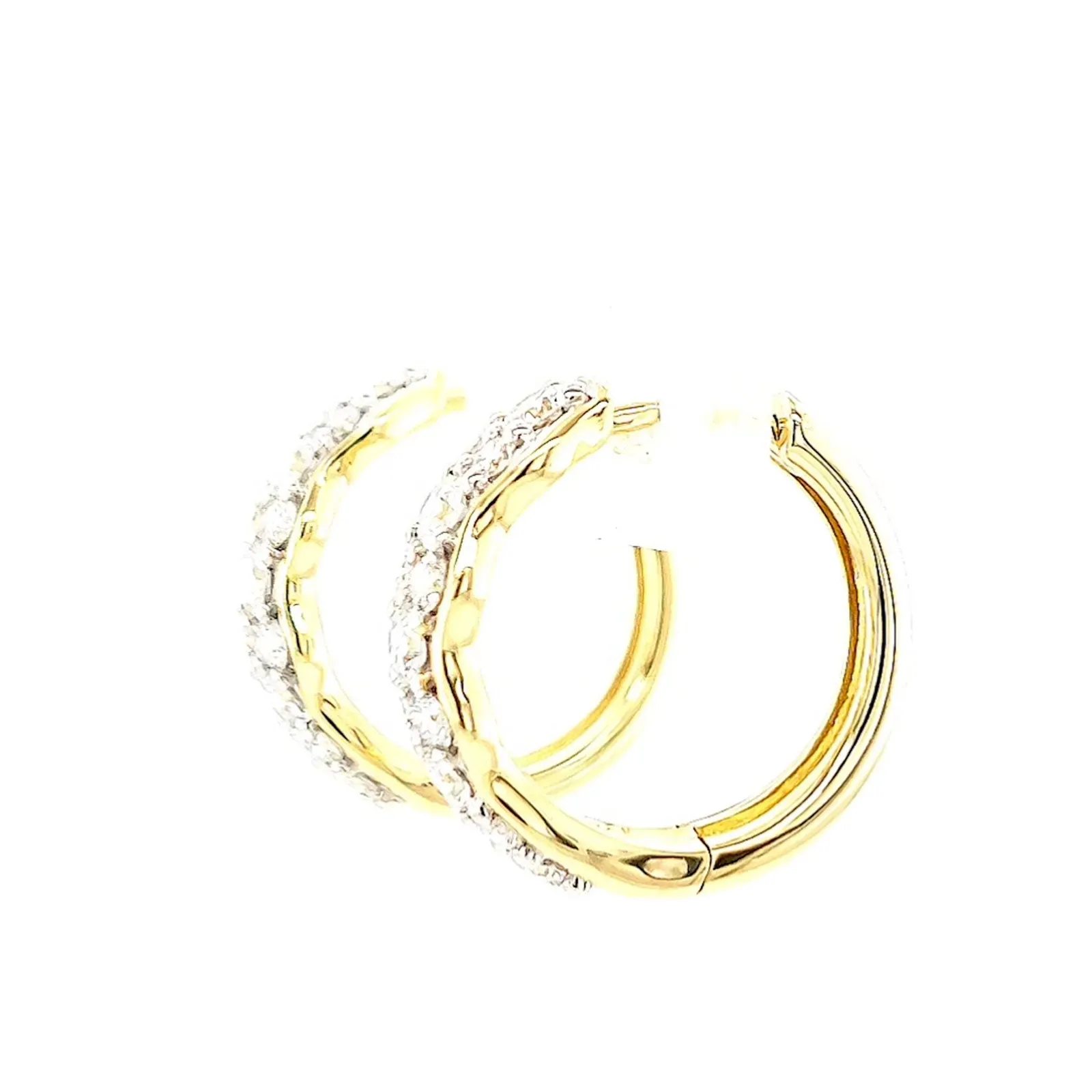 Celebration 9ct Yellow Gold Round Brilliant Cut 1 Carat tw of Lab Grown Diamonds  Huggie Earrings