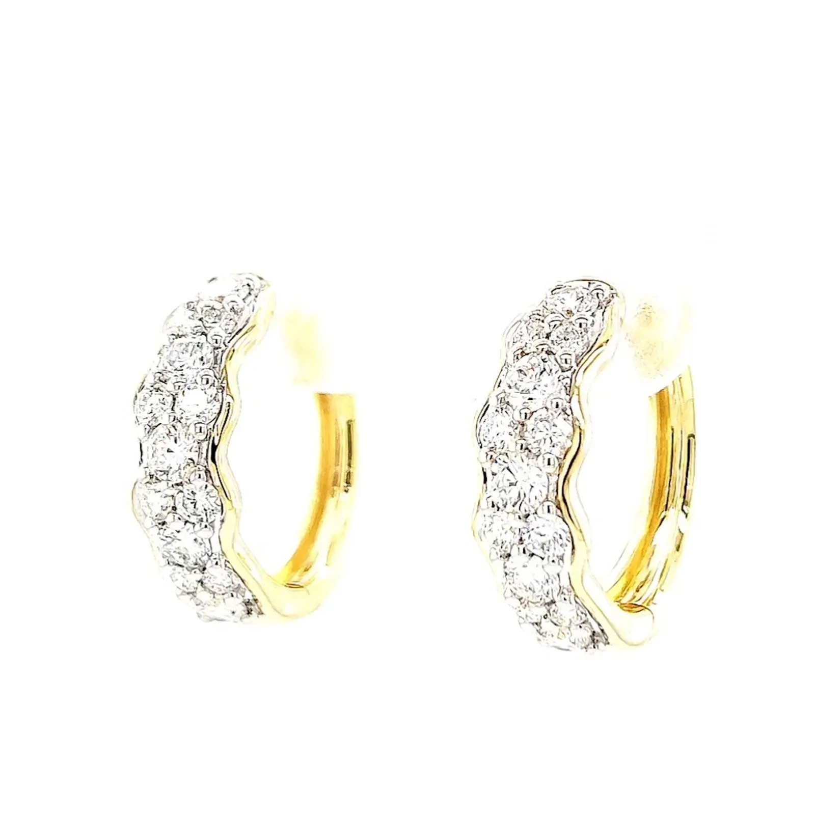 Celebration 9ct Yellow Gold Round Brilliant Cut 1 Carat tw of Lab Grown Diamonds  Huggie Earrings