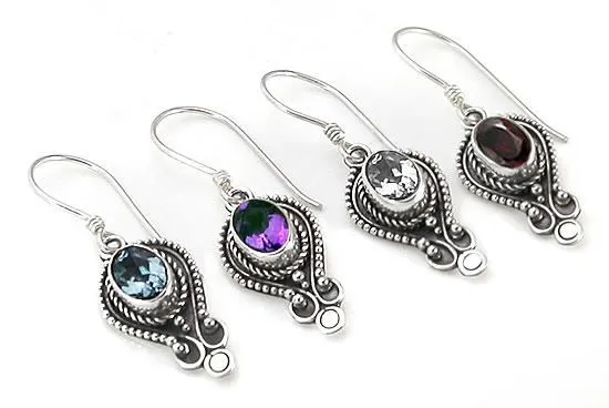 Center Dot Bali Sterling Silver French Hook Wholesale Earrings