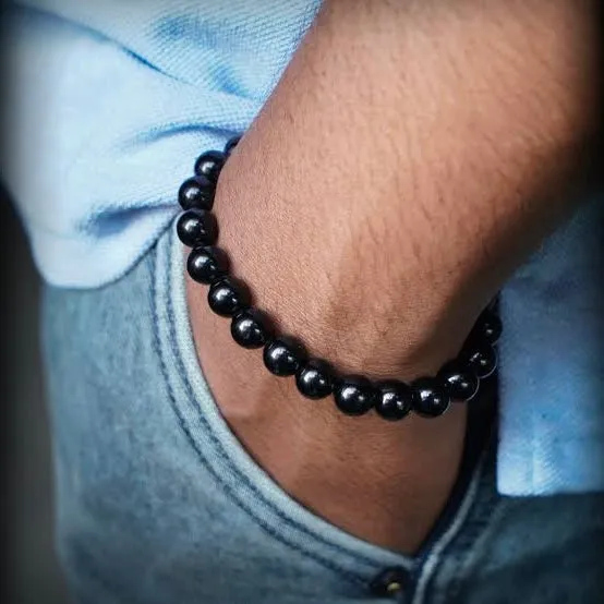 Certified Black Obsidian 8mm Natural Stone Bracelet