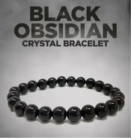 Certified Black Obsidian 8mm Natural Stone Bracelet