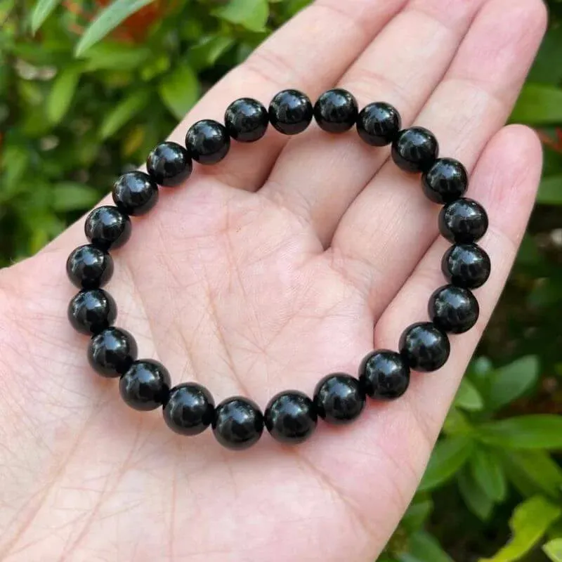 Certified Black Obsidian 8mm Natural Stone Bracelet