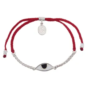 CHAIN & CORD  EYE PROTECTION BRACELET- RED - SILVER