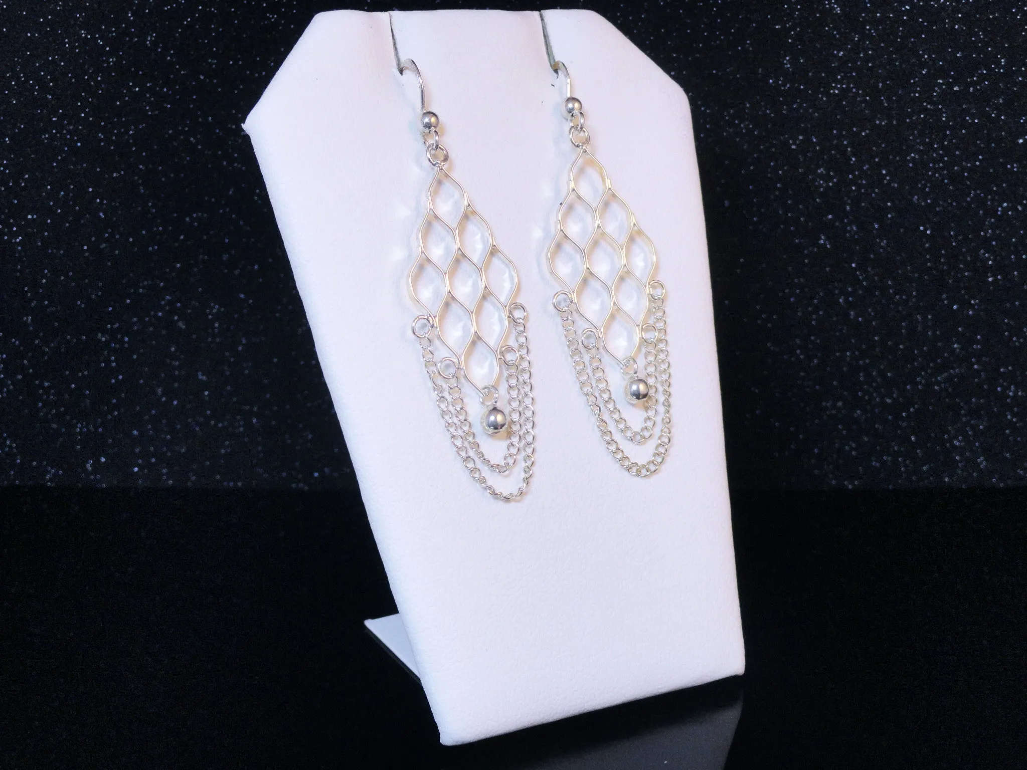 Chain Chandelier Earrings, Set in 92.5 Sterling Silver