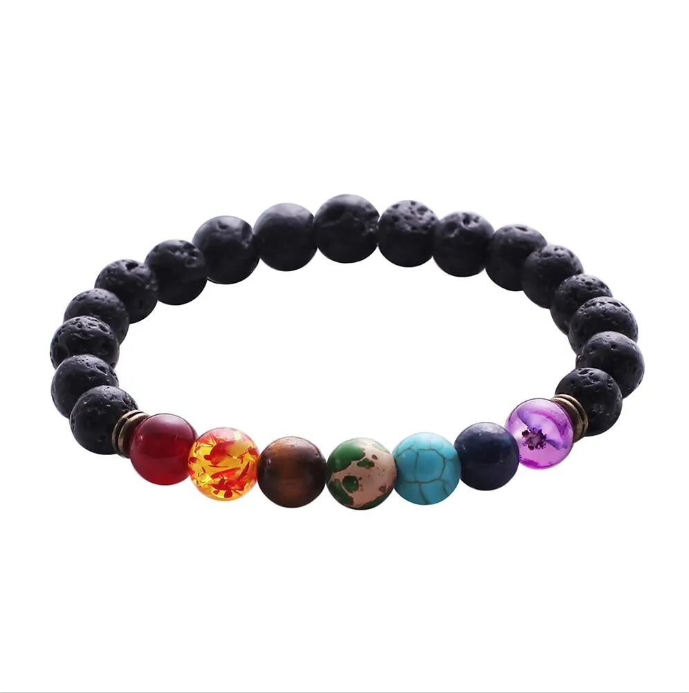 Chakra Mixed Stone Healing Pray Mala Beads Bracelet