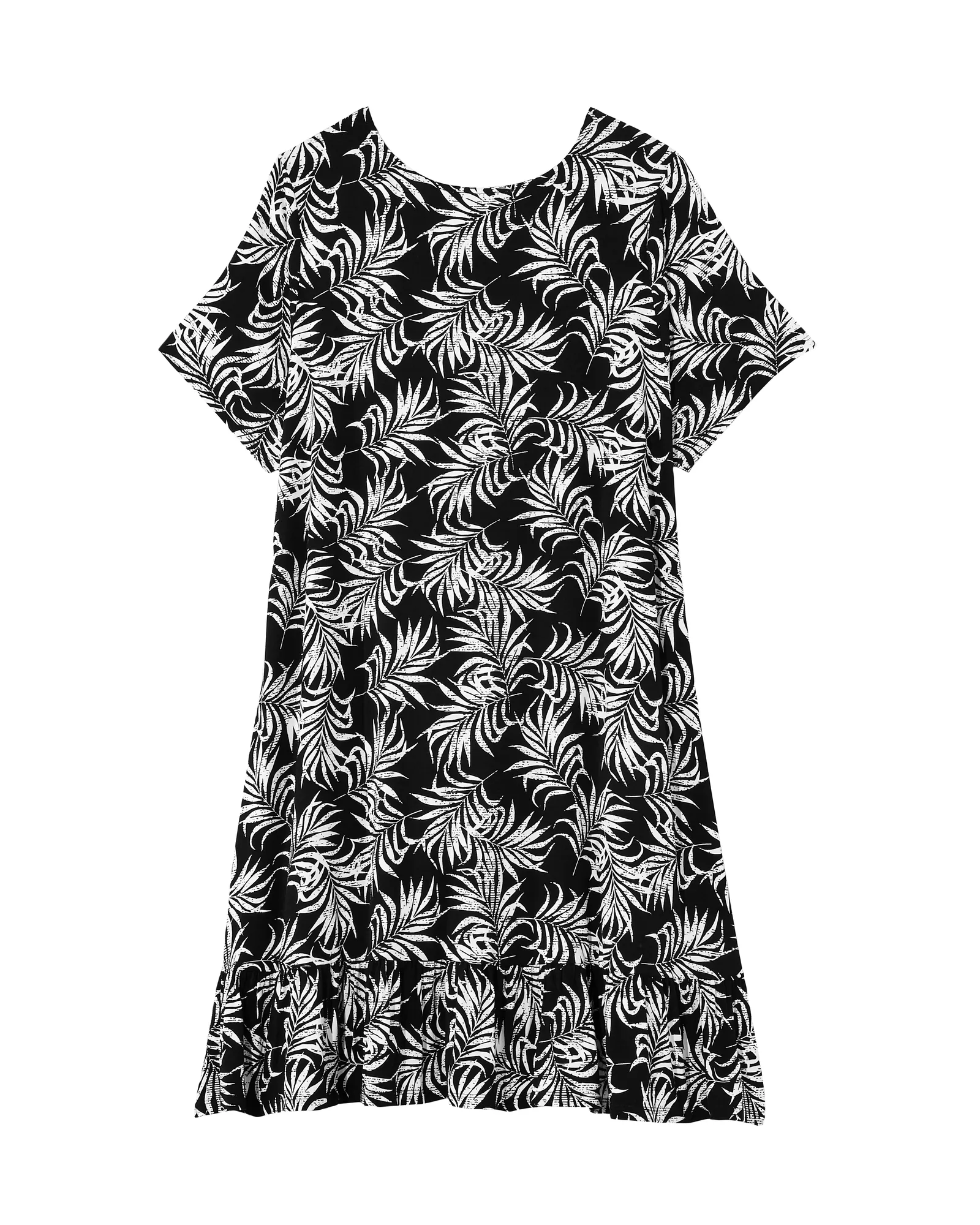 Chandler Ruffle Hem Dress | Black / White